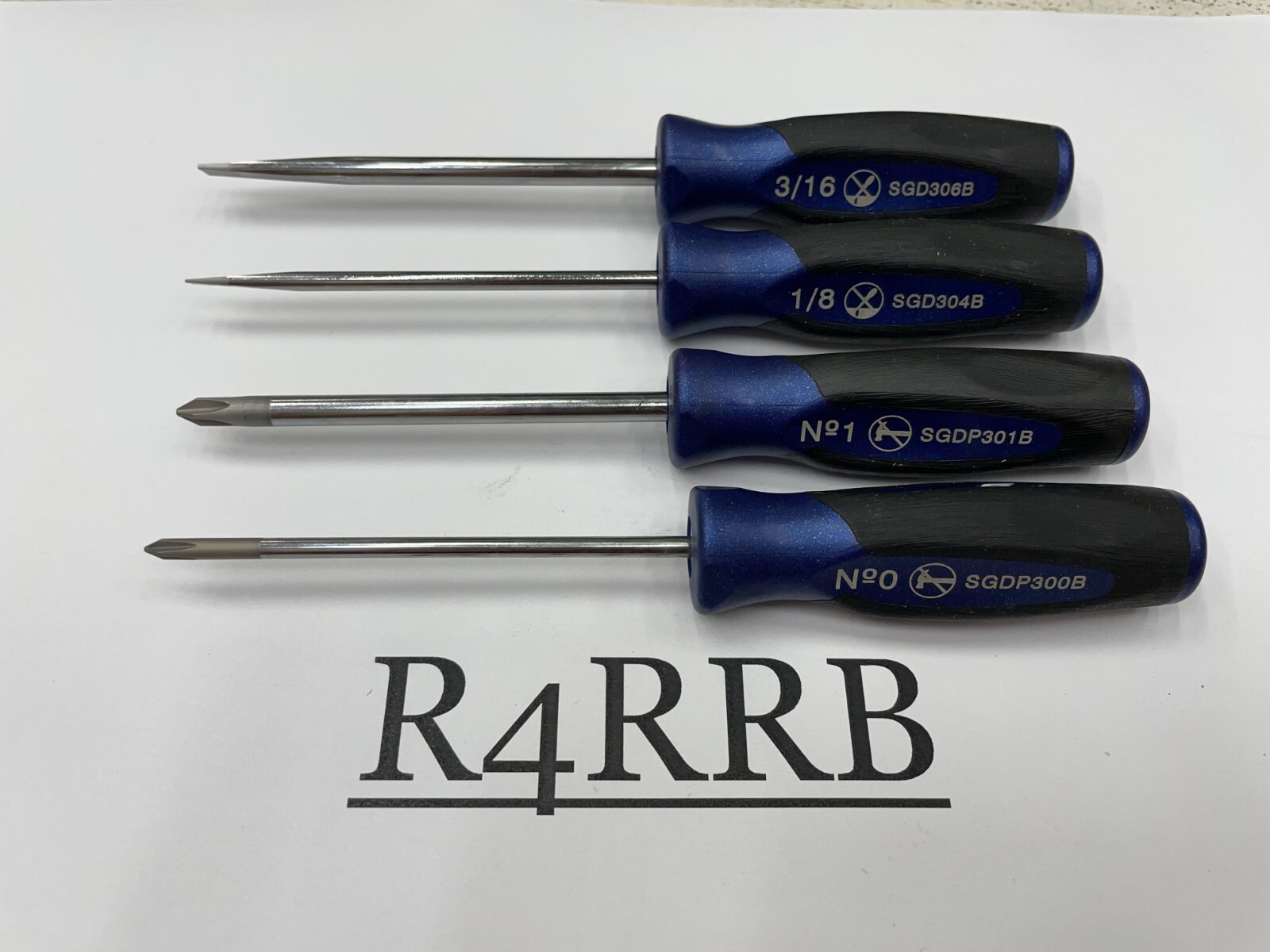 Snap-on Tools NEW 4pc POWER BLUE Soft Grip Mini-Grip Screwdriver Set SGDX40BMB