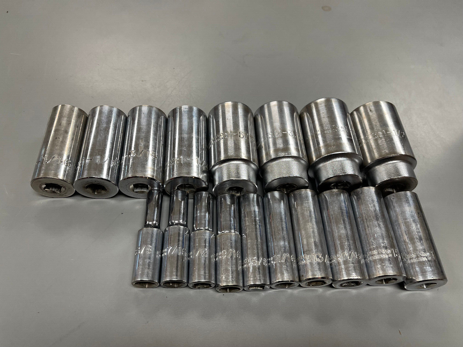 1/2″ Drive Deep Socket Set SAE 19 Pieces 3/8 in to 1 1/2in READ DESCRIPTION