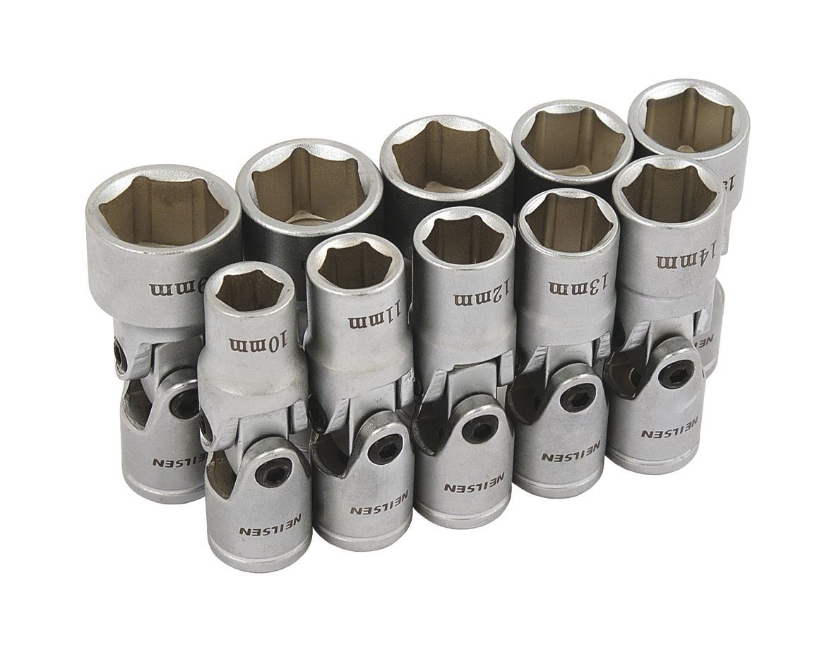 3/8″ Universal Wobble Joint Socket Set 10, 11, 12, 13, 14, 15, 16, 17, 18, 19mm