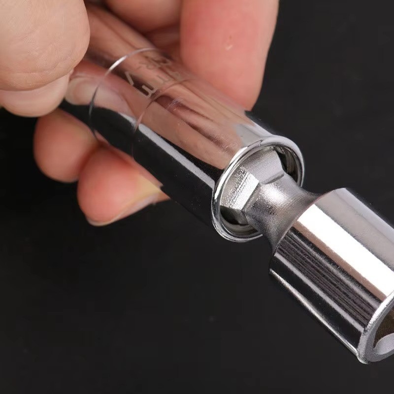 14mm & 16mm Thin Wall Magnetic Swivel Spark Plug Socket 12-Point Removal Tool