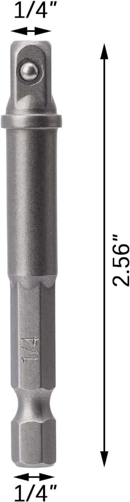 1/4 Inch Square Socket Adapter Bit Set 6 Pack Hex Shank Impact Driver