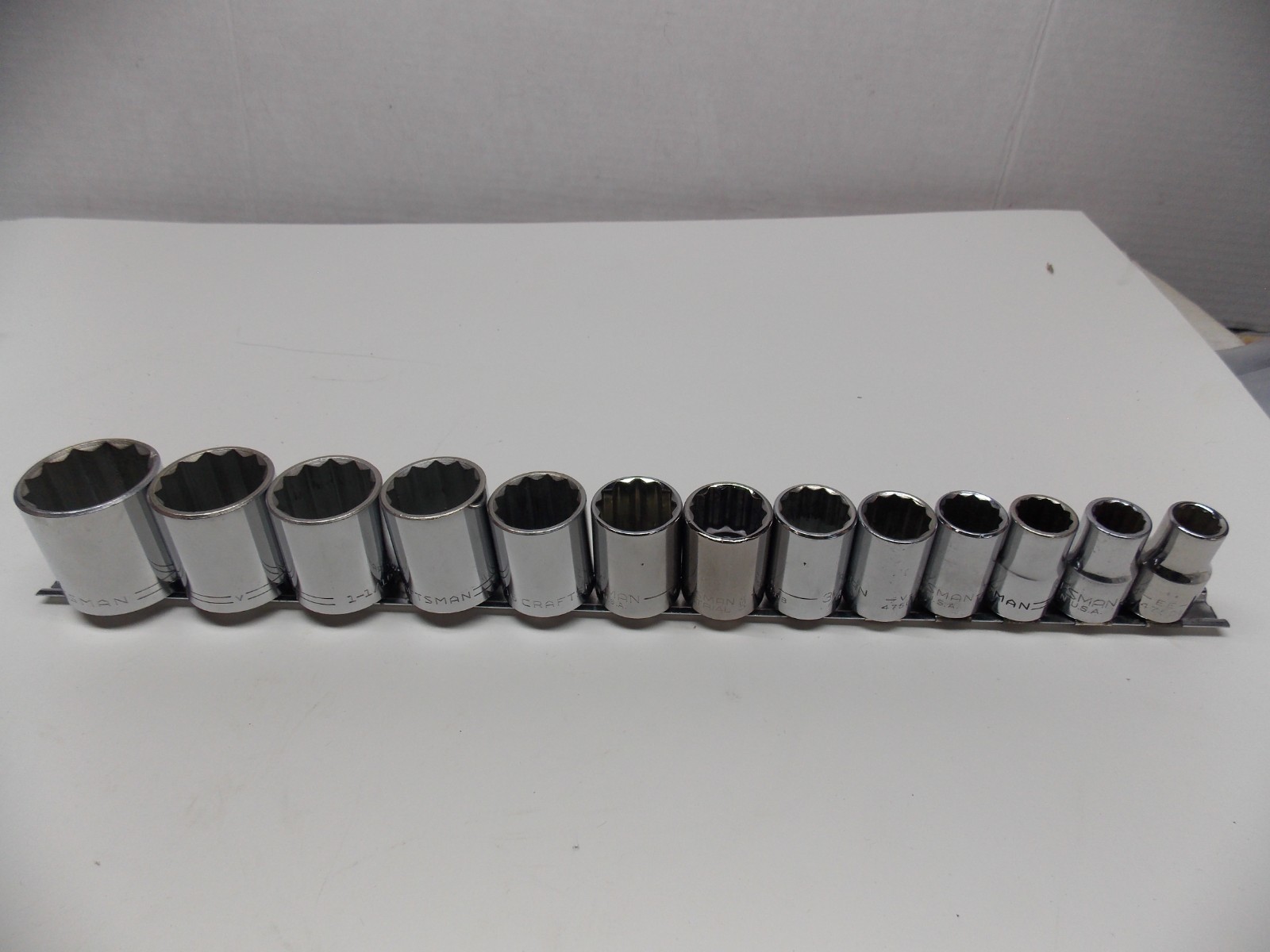 13 Pc Craftsman USA 1/2″ Dr 12 Pt Socket «V » 7/16″ to 1 1/4″ EXC FREE SHIP