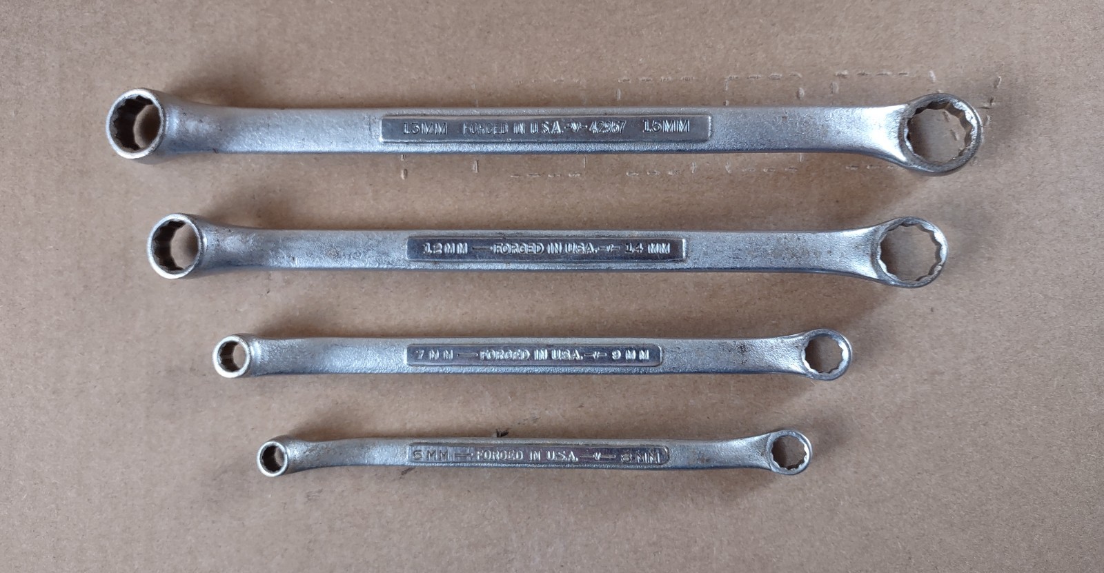 Vintage Craftsman Metric Offset Box End Wrenches -V- Series 4pcs Made in USA