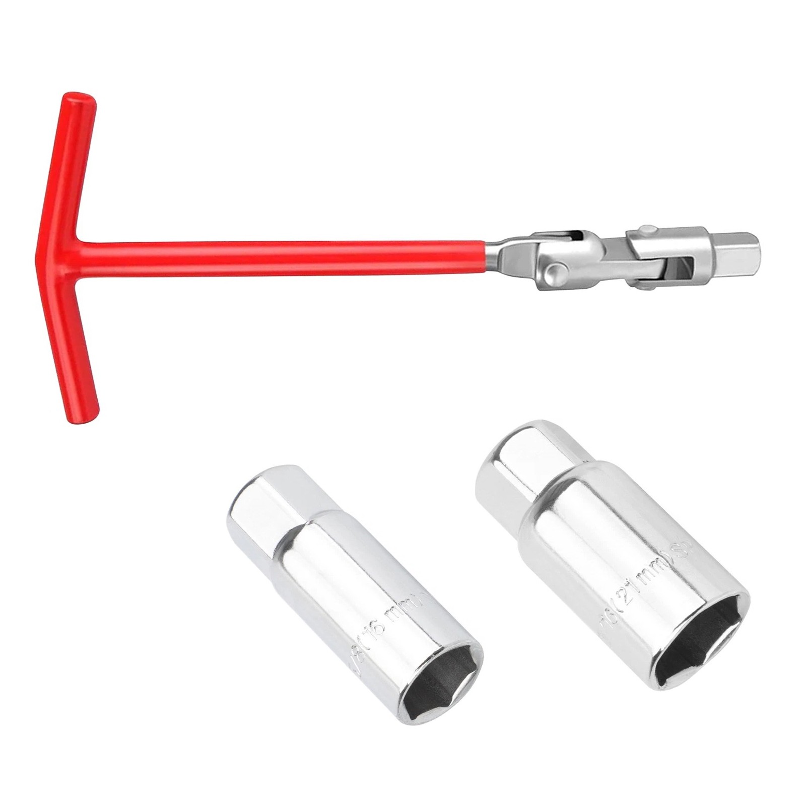 16mm 21mm Spark Plug Socket Wrench T-Handle Swivel Removal Tool for Automotive