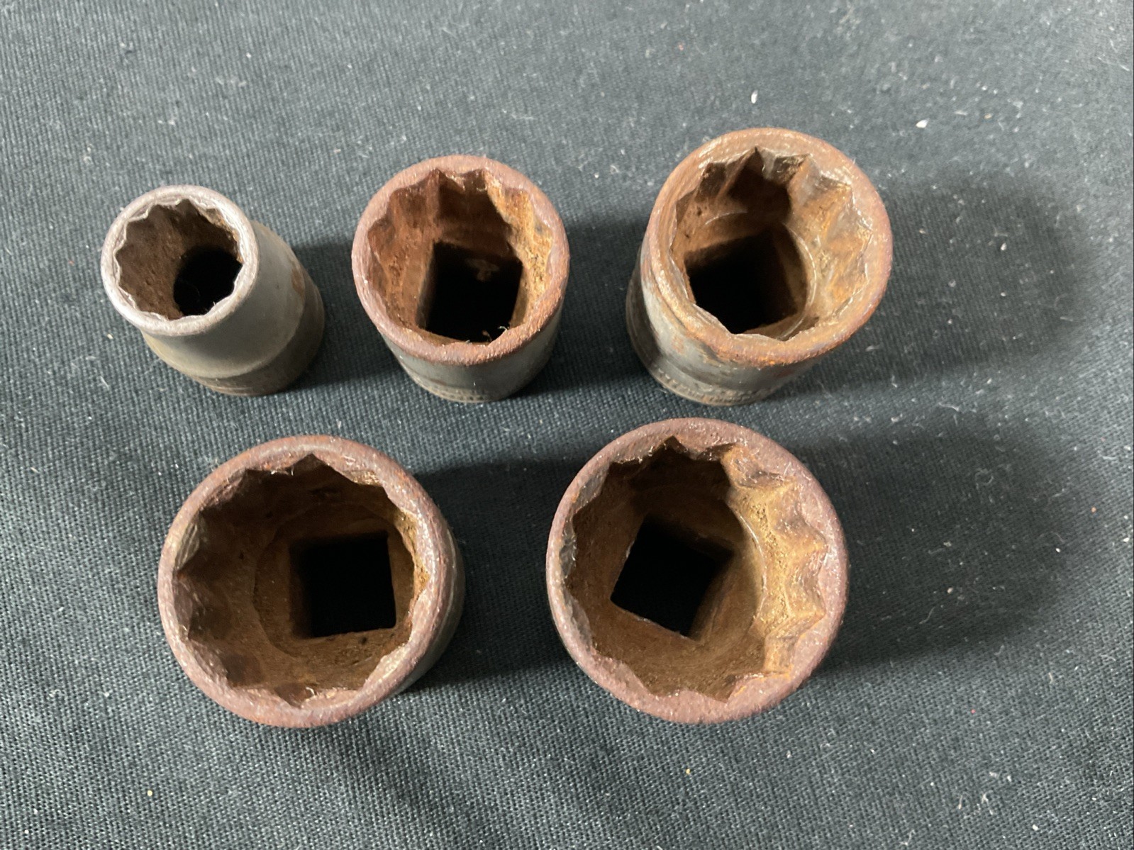 Snap-On 3/4in. Drive Vintage Sockets Lot of 5 3/8 9/16 5/8 11/16 3/4in. F Series