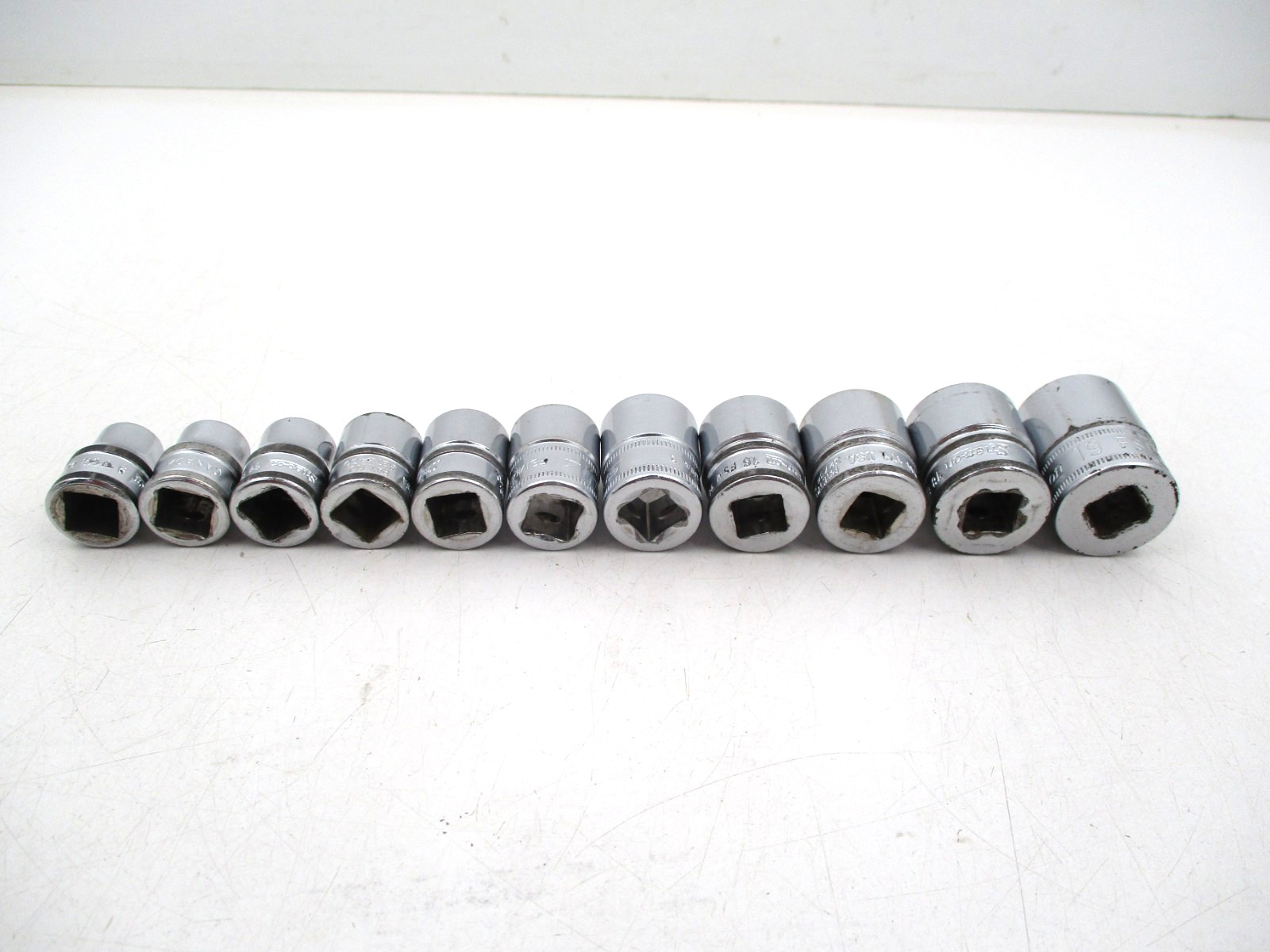 SNAP-ON 11 Pc Shallow Socket Set 3/8″ Drive 6 Point 9- 19mm 212FSMY Minus 8mm