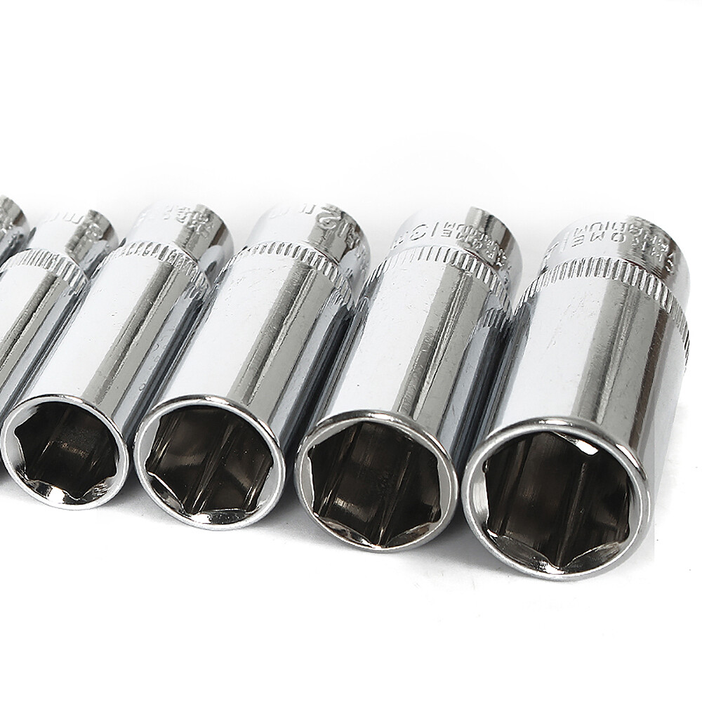 1/4″ Socket Deep Drive Ratchet Deep Hex Sockets CR-V Steel Long Reach 4mm-14mm