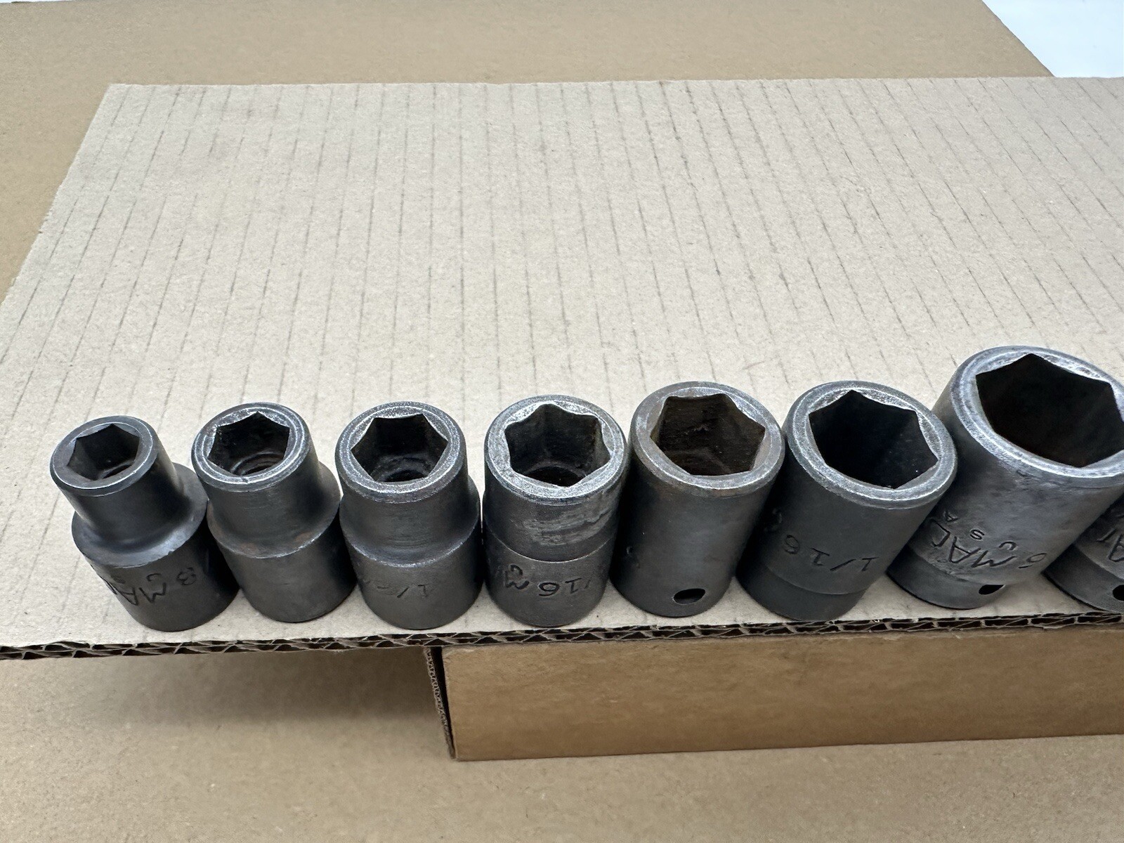 10 Pc MAC TOOLS VP 1/2″ DRIVE 6 PT SHALLOW IMPACT SOCKET Set 3/8″- 1-1/4″
