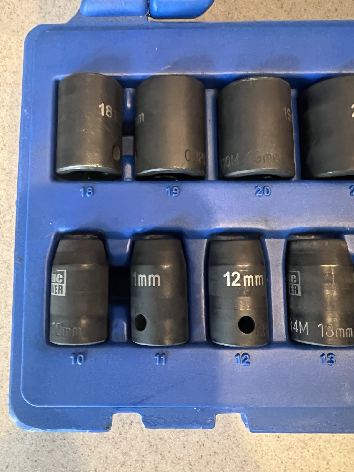 #bn386 Cornwell Blue Power CBPI3M 15pc Metric 1/2″ Driver Socket Set 10-24mm