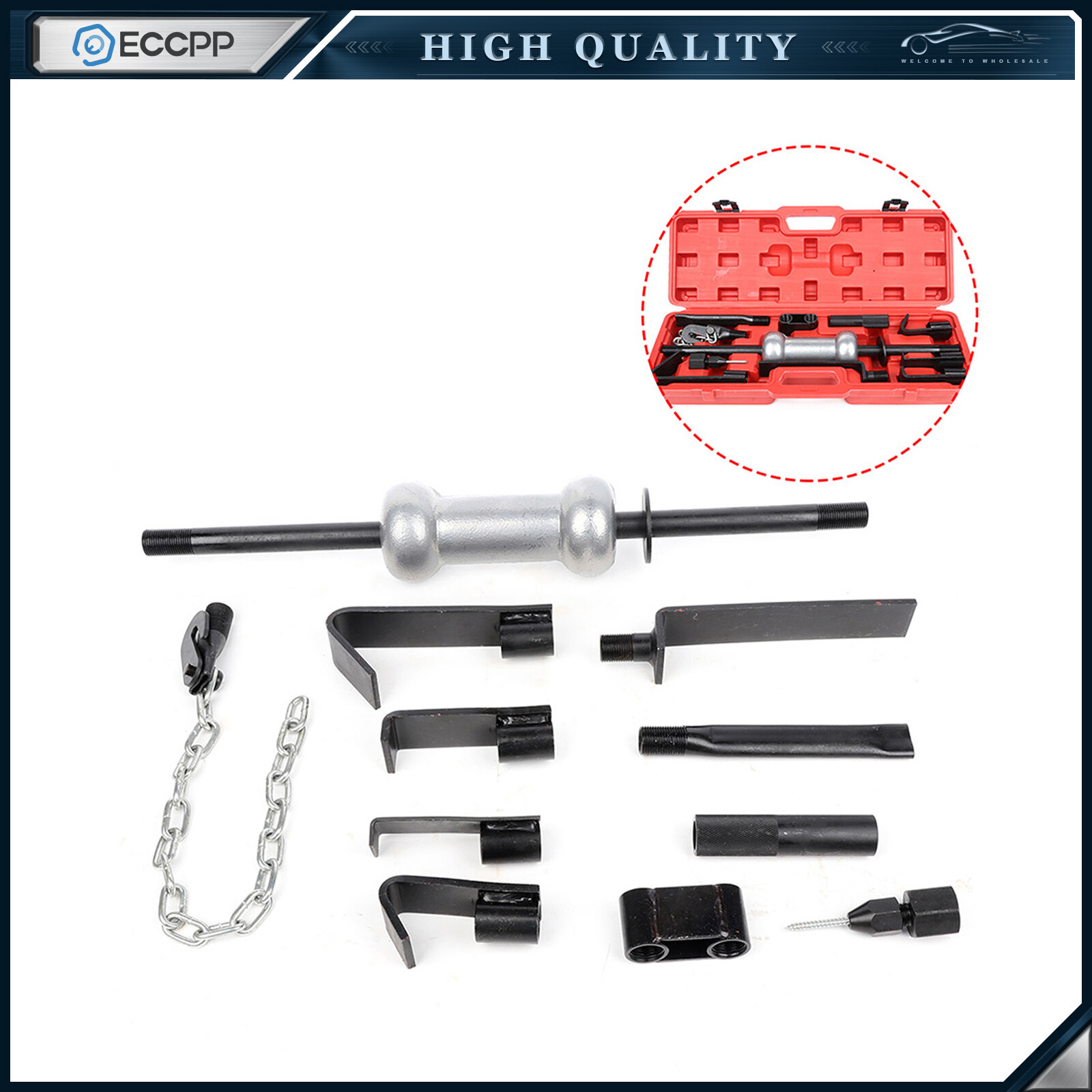 13Pcs Slide Hammer Dent Puller Tool Kit Auto Body Truck Repair Tool Kit