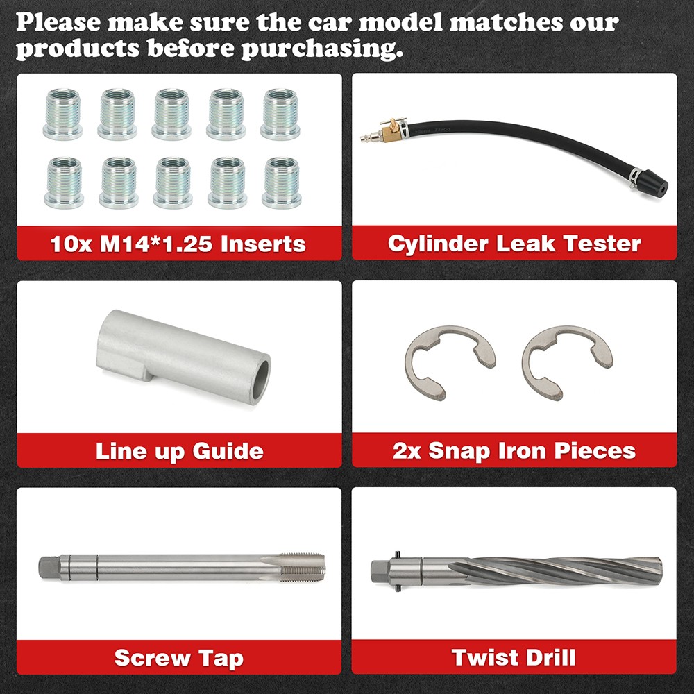 38900 Two Valve Spark Plug Thread Repair Kit For Ford Triton 4.6L 5.4 L 6.8 V-10