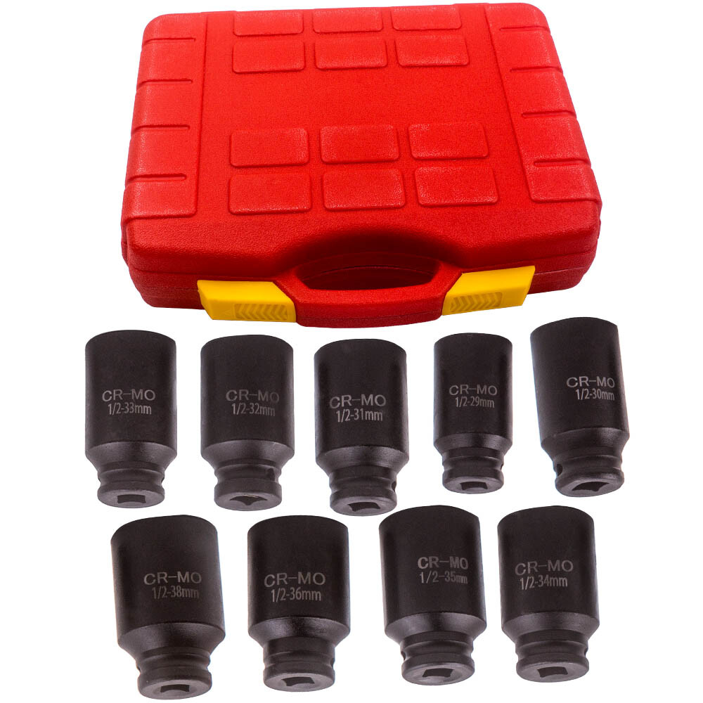 Deep Impact Socket Kits 1/2″ Drive Metric Axle Hub Nut Socket 29mm-38mm