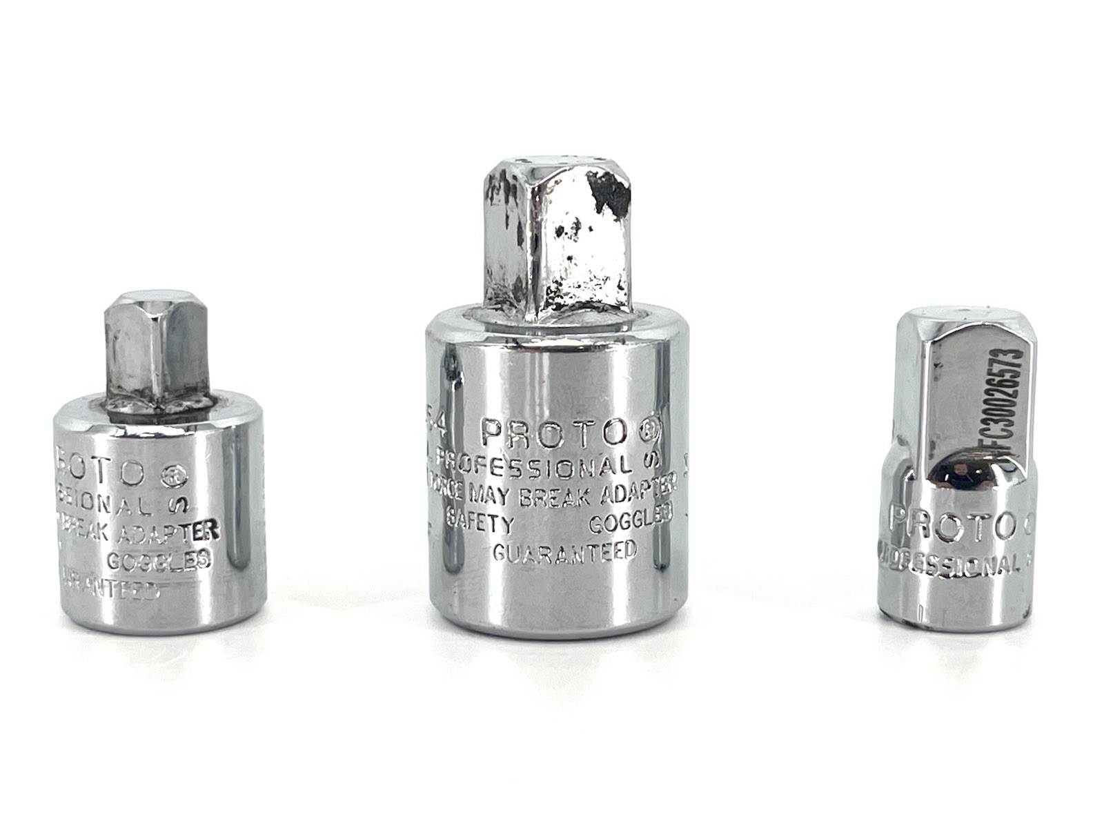 Proto Professional Set Of 3 Adapters 3/8-1/4, 1/2-3/8 & 1/4-3/8 (5254,5255,5256)