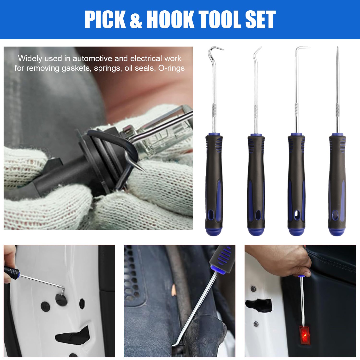 17PCS Precision Pick & Hook Set with Scraper and Magnetic Telescoping Tool Kit
