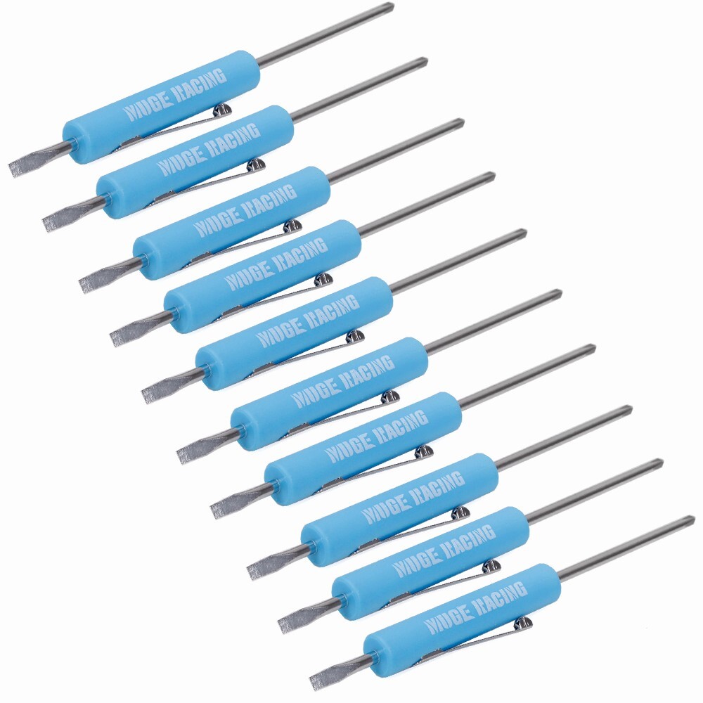 10PCS Mini Pocket Screwdriver Flat Tip w/ Magnet and Clip Phillips Slotted Flat