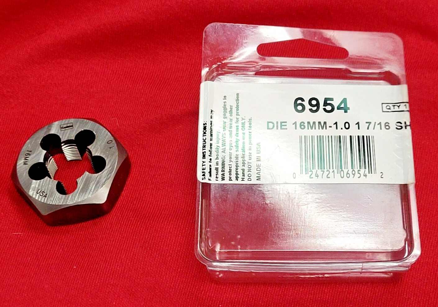 M16 X 1.0 Metric 1.4″ Hex Die Irwin Hanson 6954 16MM CS USA RH