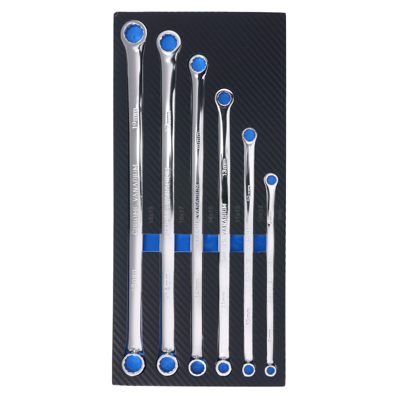Extra Long Box End Wrench Set 6PC Metric 12 Point Heavy Duty 8-19mm Steel