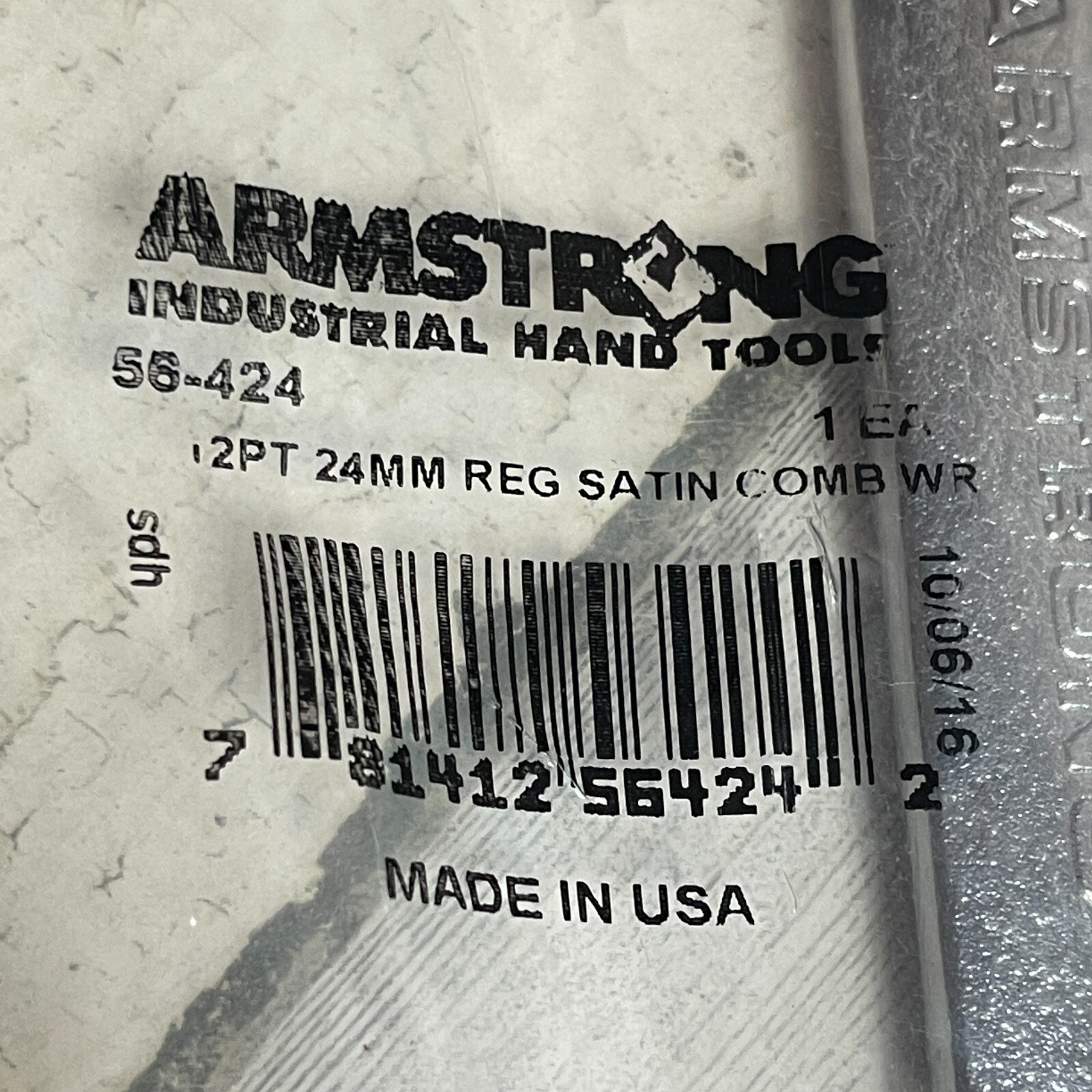 New Armstrong USA 24mm 12 Pt. Metric Combination Wrench Satin 12″ Long 56-424