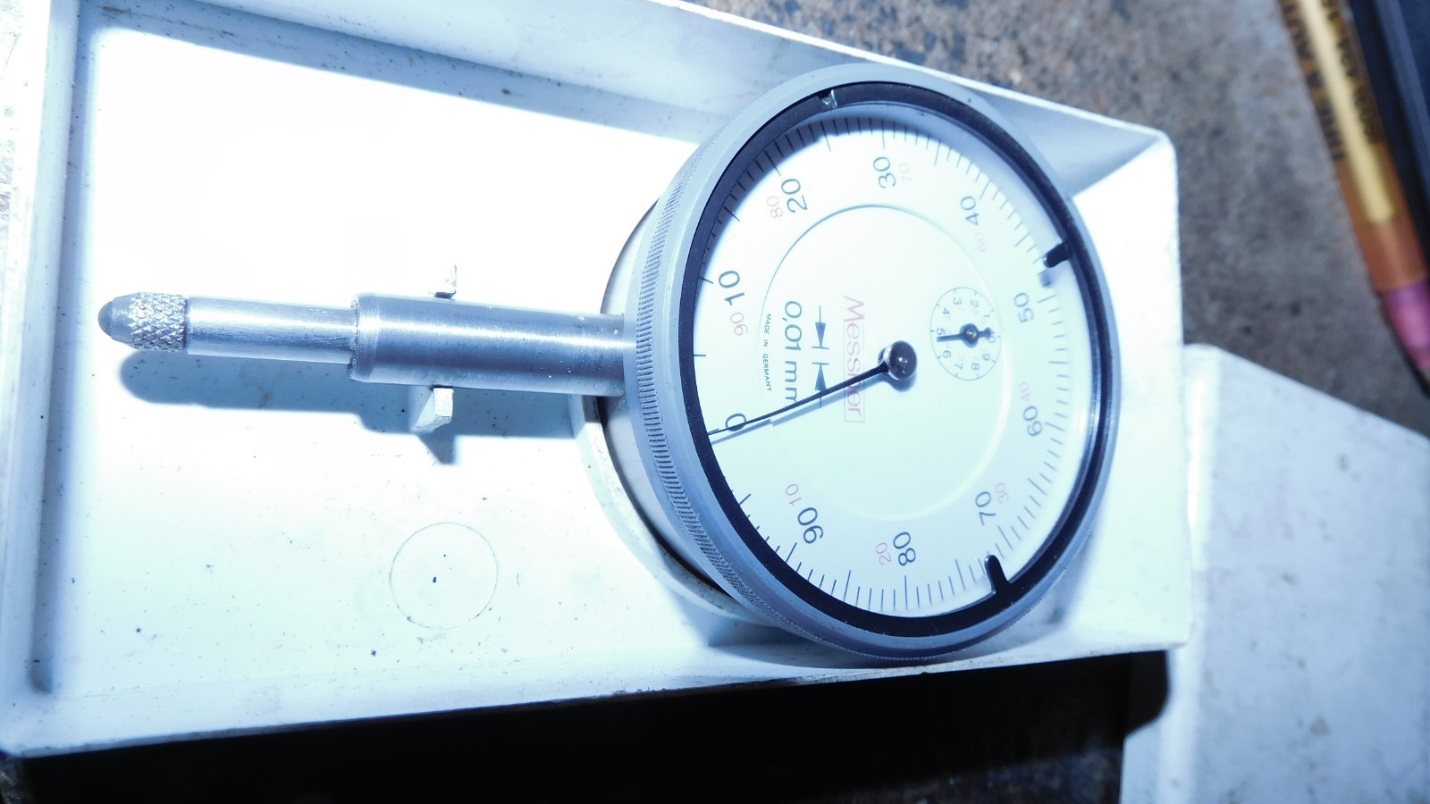 Dial Indicator, 0-10mm x 0.01mm measuring range, Messner German, High Precision.