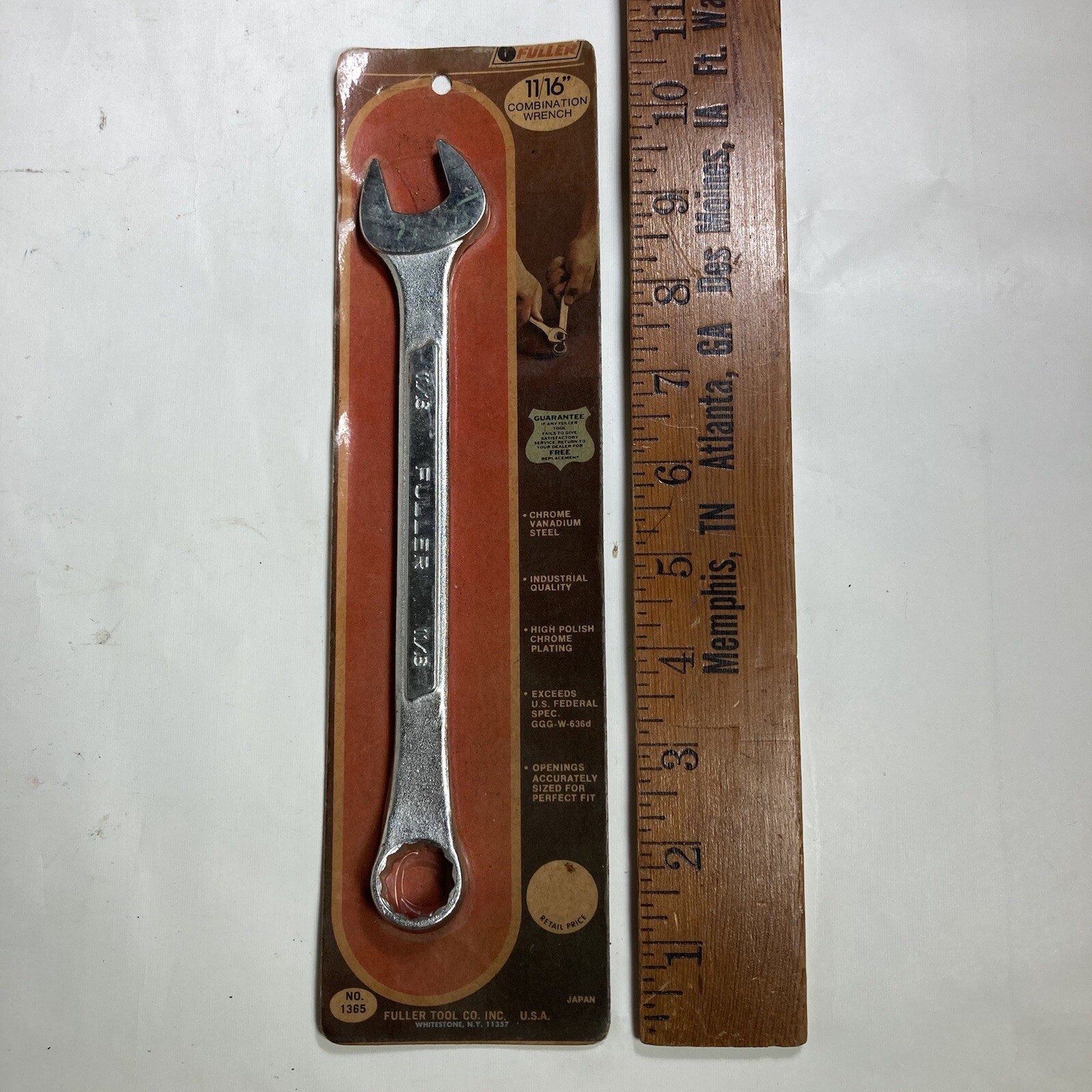Vintage Fuller 11/16 Combination Wrench Made In Japan NO. 1365 Vanadium Steel
