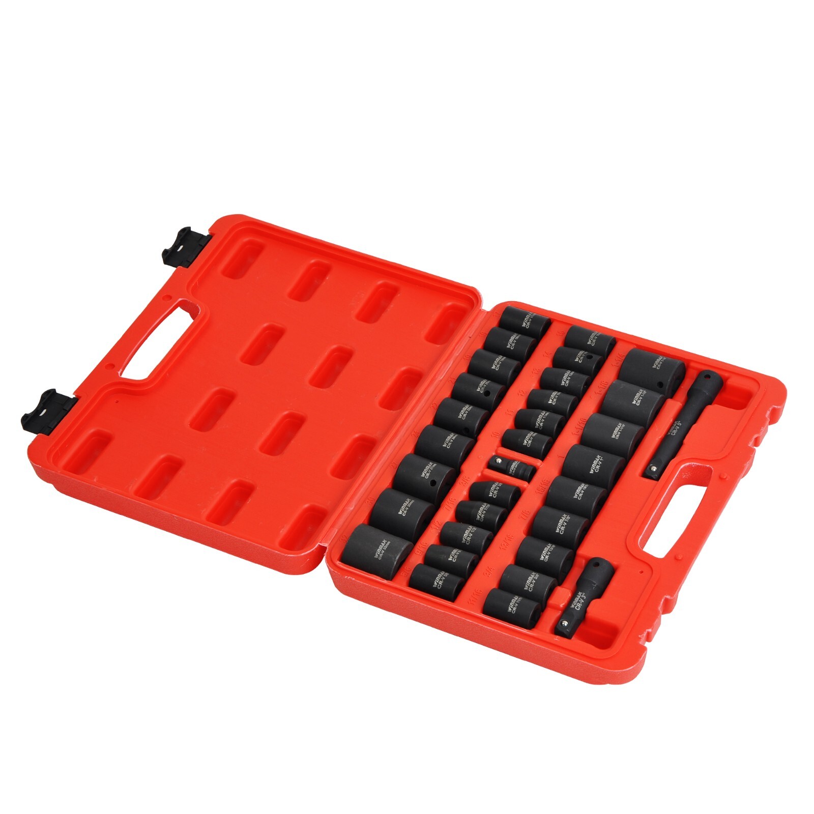 1/2″ Drive Master Impact Socket Set Standard SAE and Metric Sizes
