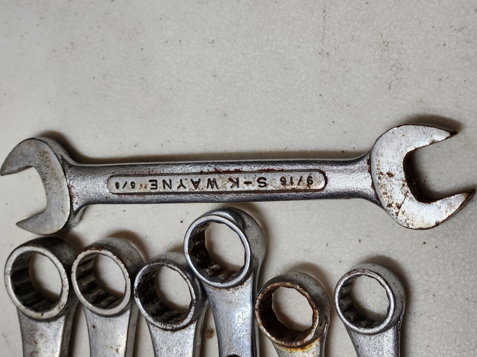 SK S-K Lectrolite 1 1/16″ 11/16″ 5/8″ 9/16″ 1/2″ 7/8″ 13/16″ 10 Wrenches Lot USA