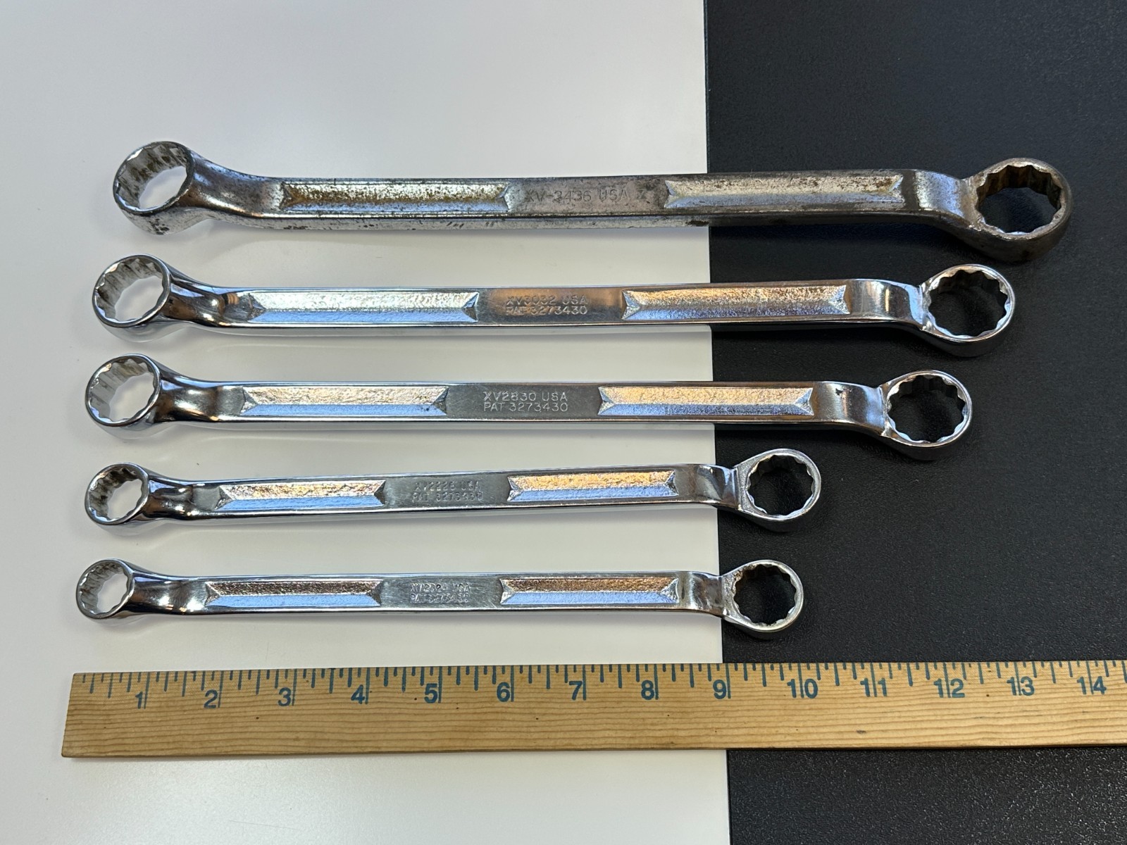 Snap-On Tools USA 5pc XV SAE 5/8″ to 1-1/8” Offset Box End Wrench Set, 12 Point