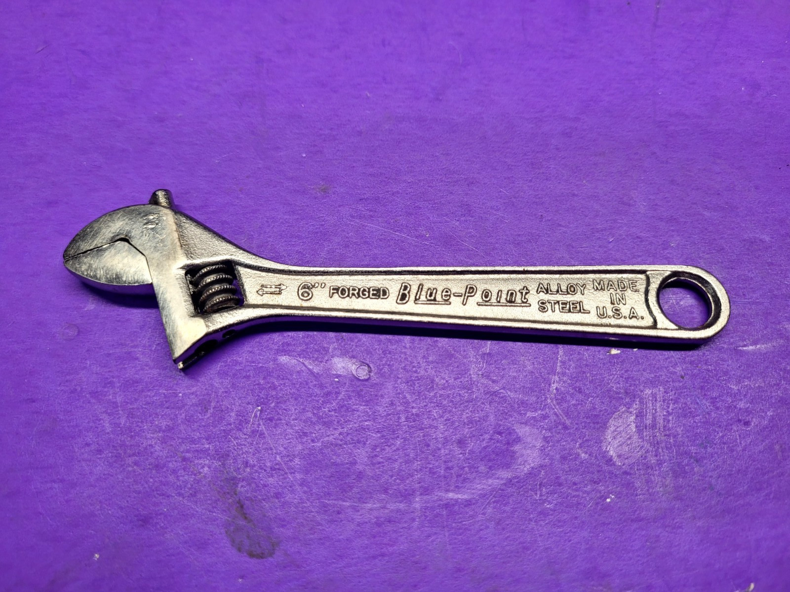 VINTAGE BLUE-POINT SNAP-ON 6″ AJUSTABLE WRENCH MADE IN THE USA