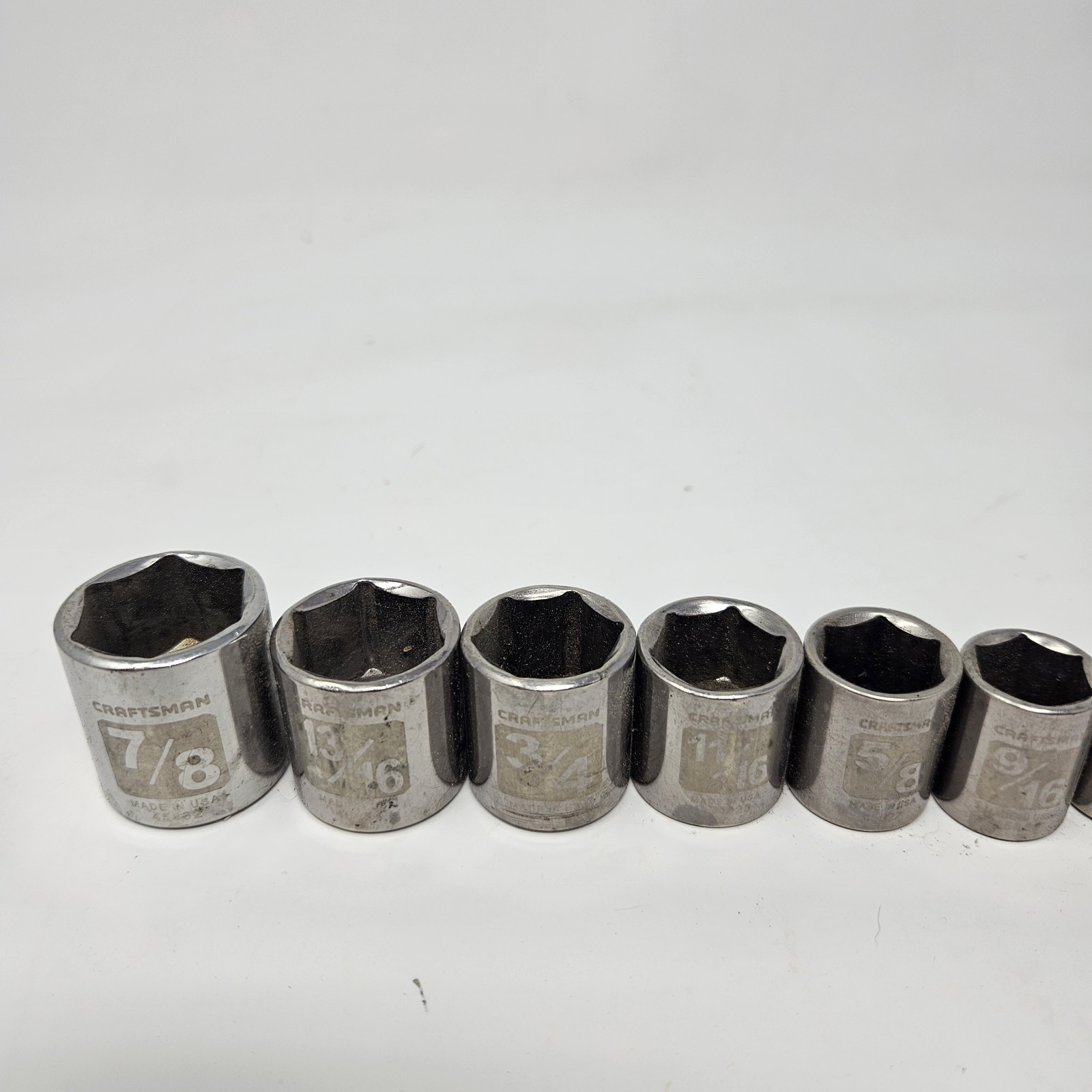 Craftsman USA Socket Set SAE 6 Pt Point 3/8 Drive Shallow