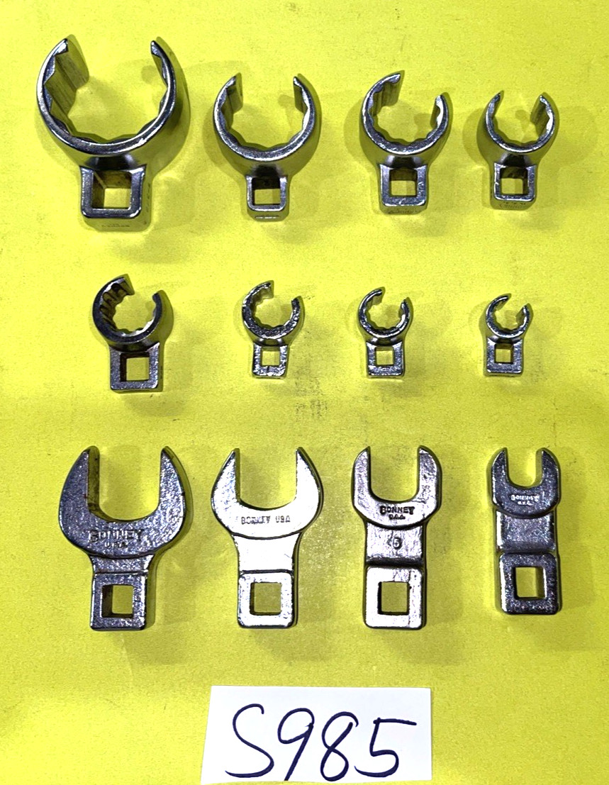BONNEY TOOLS VINTAGE 12 PIECE MULTI DRIVE VARIOUS TYPES OF CROWFOOT WRENCHES