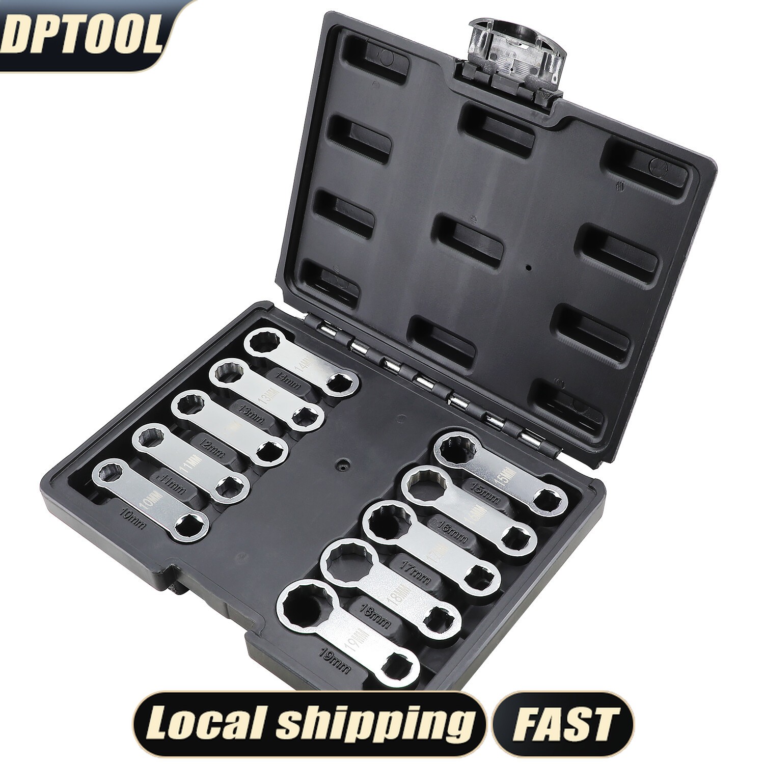 10Pcs 12 Point Metric Box End Torque Adapter Set 3/8″ Drive 10mm-19mm