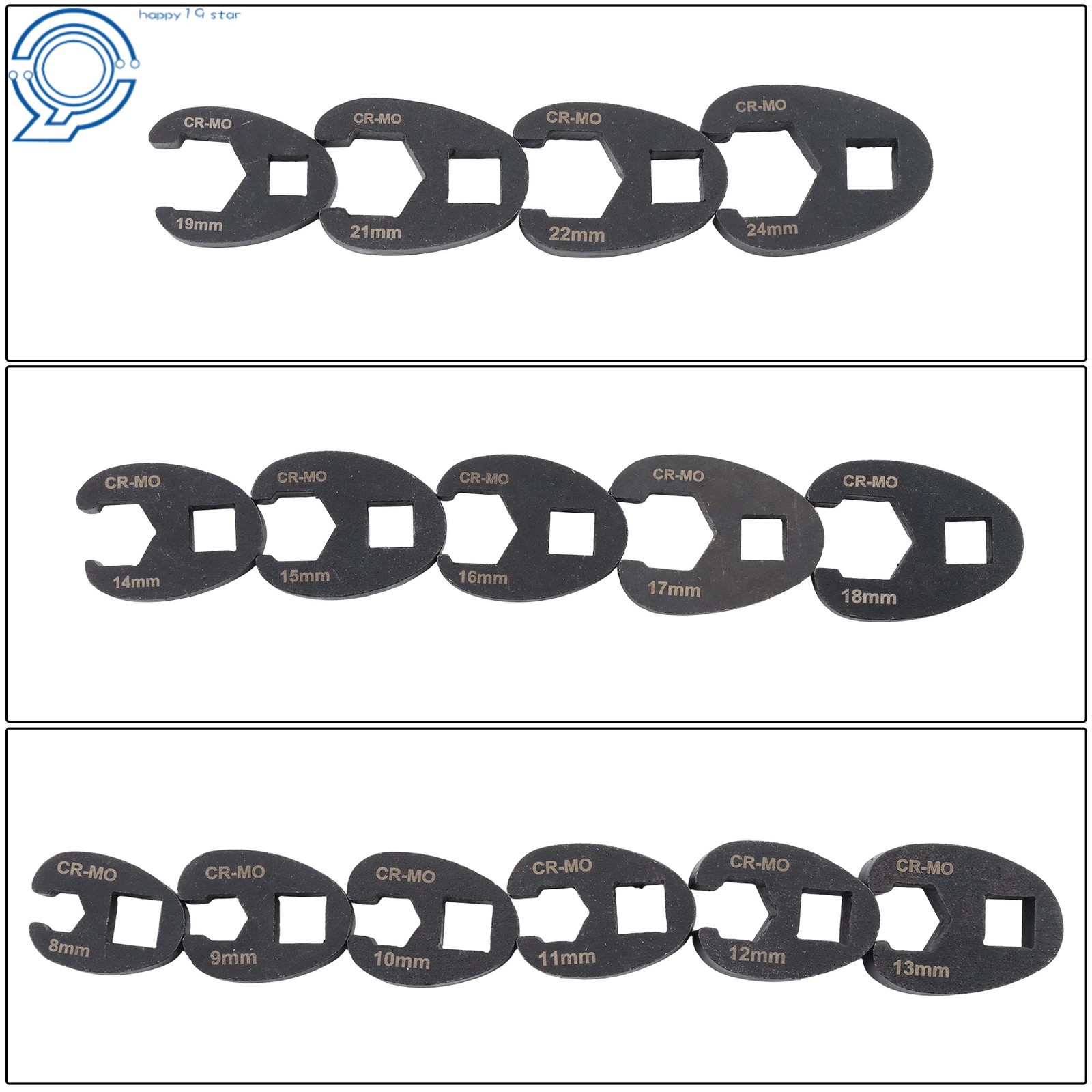15PCS Crows Foot Wrench Set 1/2″ and 3/8” Drive Flare Nut Crowfoot Wrench Set