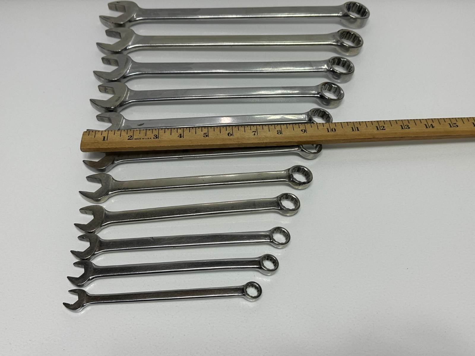 🇺🇸 Bonney Tools USA 11pc SAE 3/8-1″ Chrome Combination Wrench Set, 12 Point