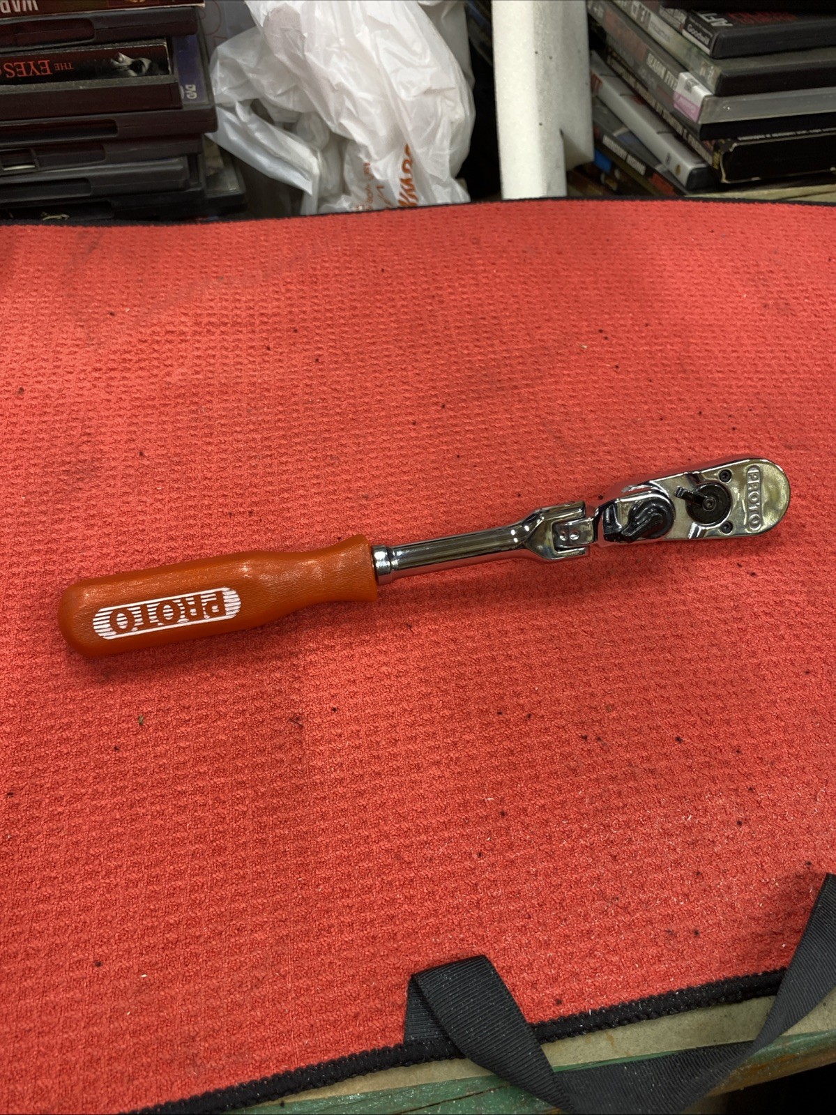 PROTO Tools USA 5267FL (Rare) Indexing Locking Flex Head Red Ratchet, 3/8” Drive
