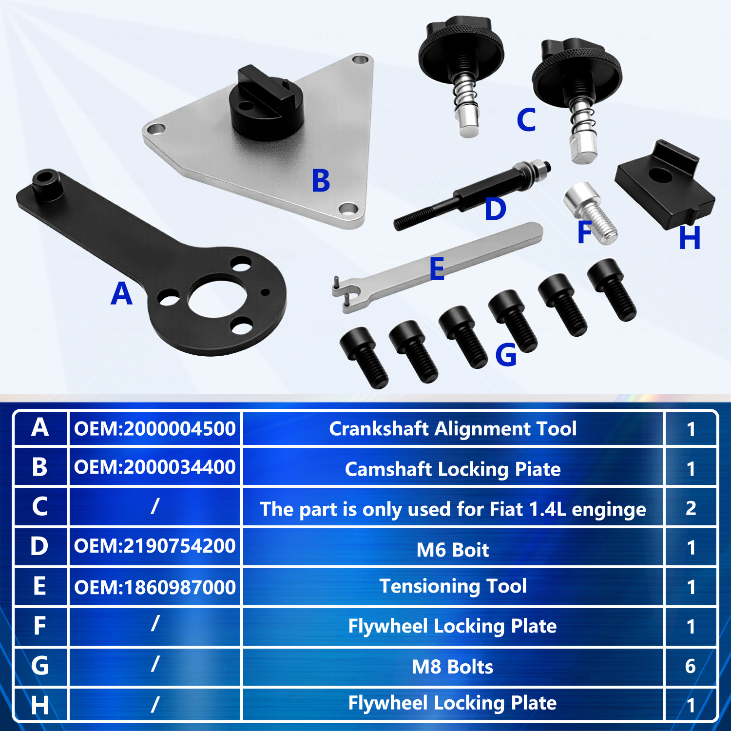 Engine Timing Tool kit for Alfa Romeo Jeep Fiat 1.4T Multiair 1.4T Engines