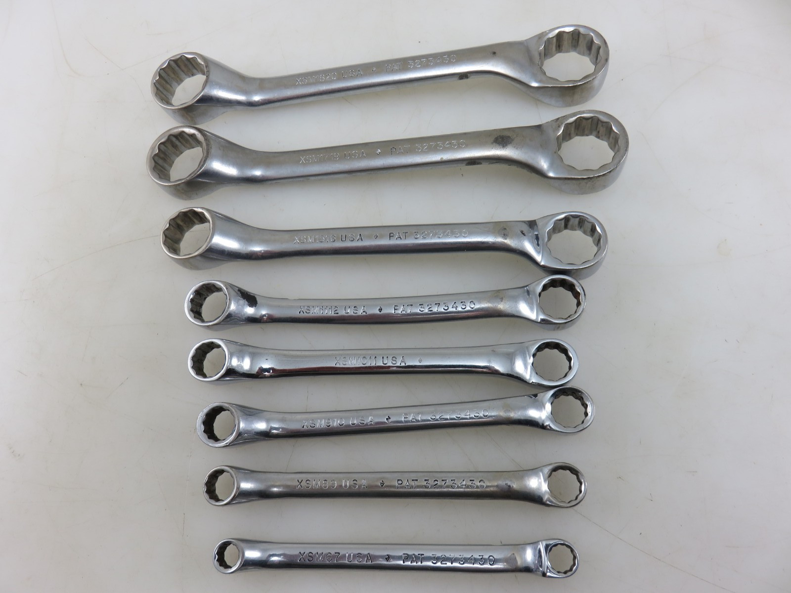 Snap-On XSM METRIC SHORT 10° Offset Box End Wrench 8pc Set 6mm-20mm