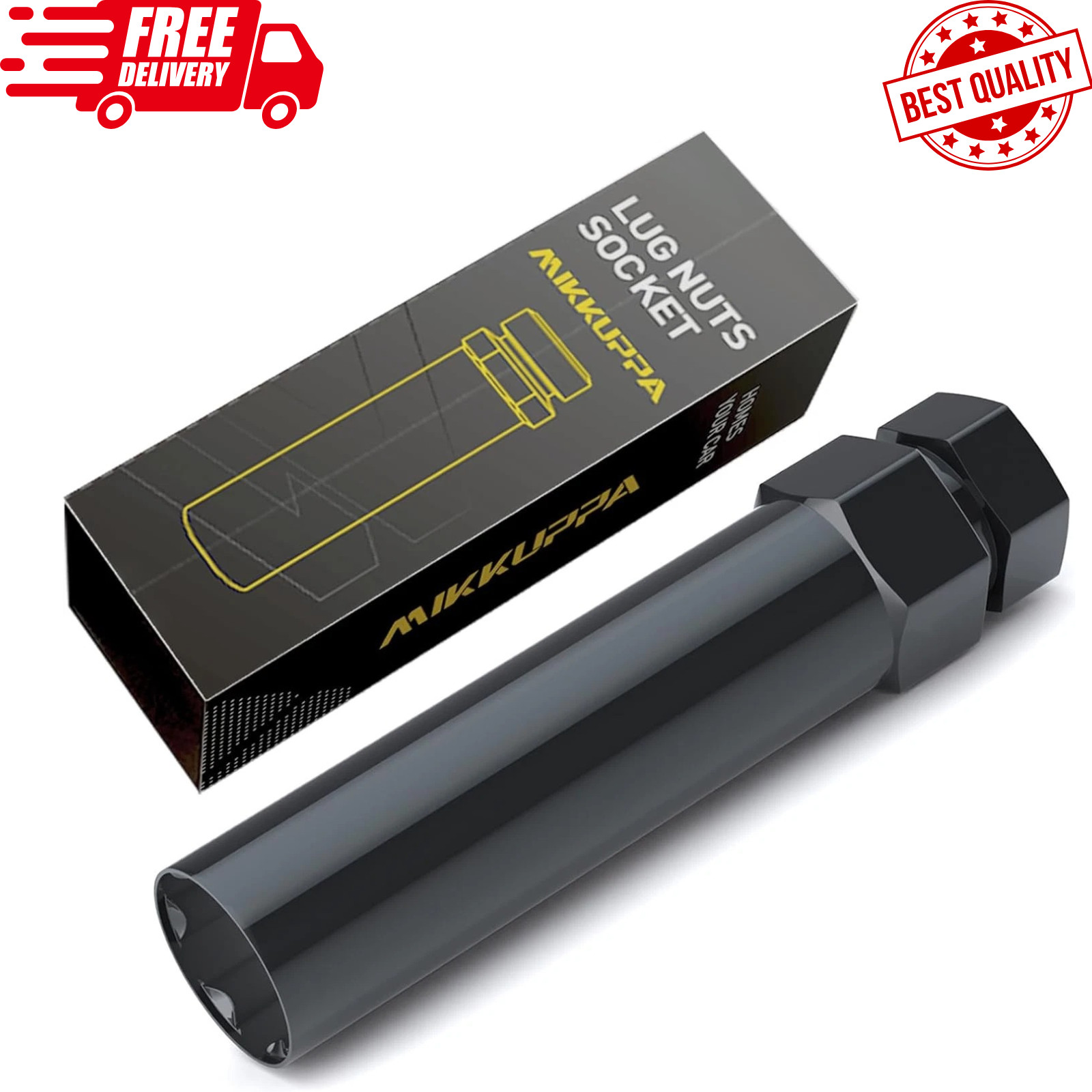 6-Point Spline Lug Nut Socket Key Tool – 17mm Hex Black