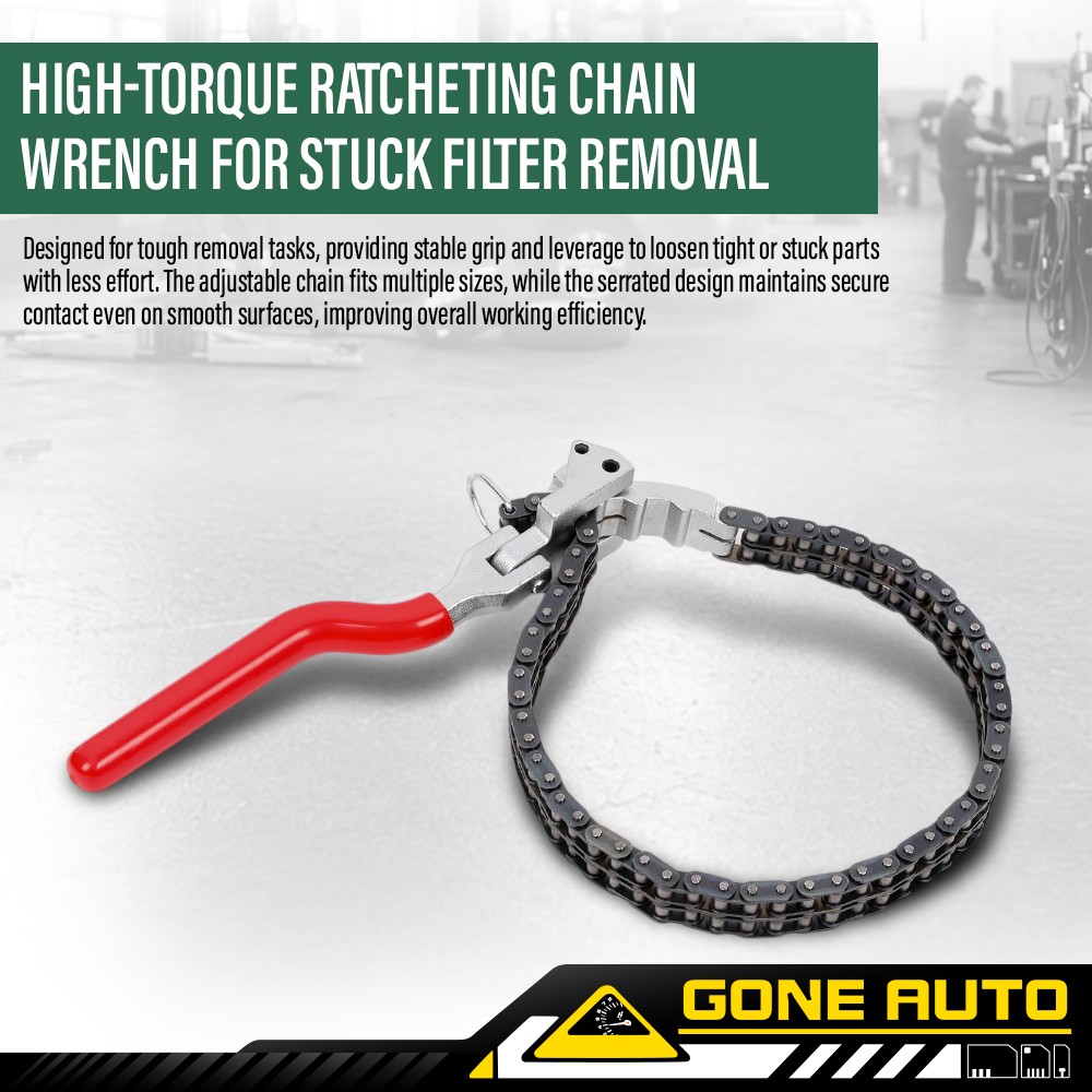 Heavy-Duty Ratcheting Chain Wrench Fittings 60-160mm Oil Filter Change Pipe