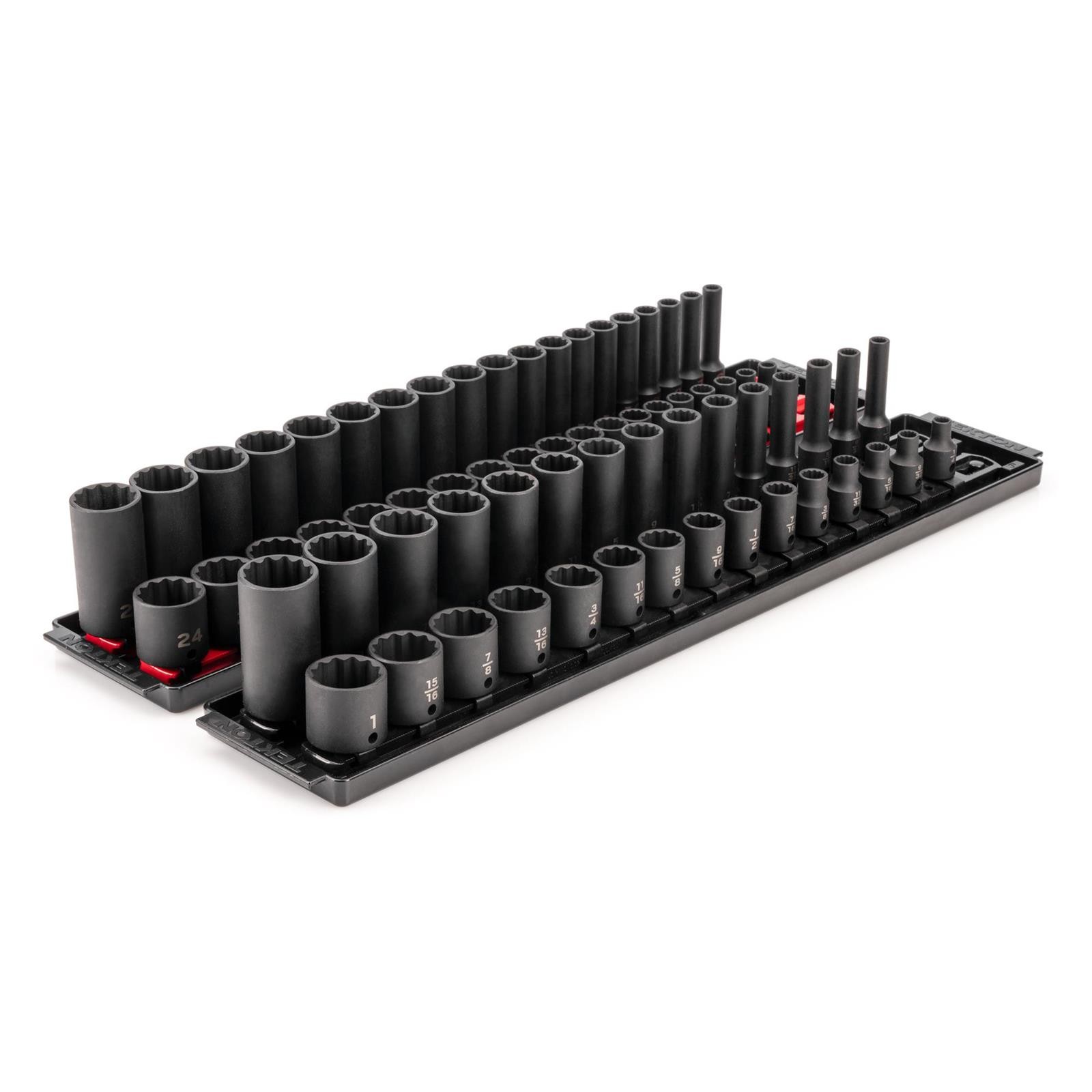 Tekton SID91219 3/8″ Drive 12-Point Impact Socket Set, 68-Piece