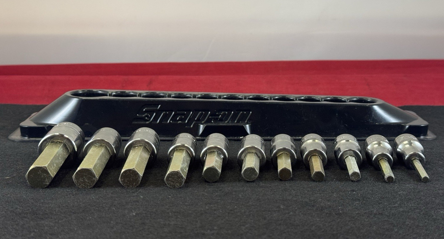 Snap-On 11 pc 3/8″ Drive Metric Standard Hex Bit Socket Set (4-14 mm) 211EFAMY