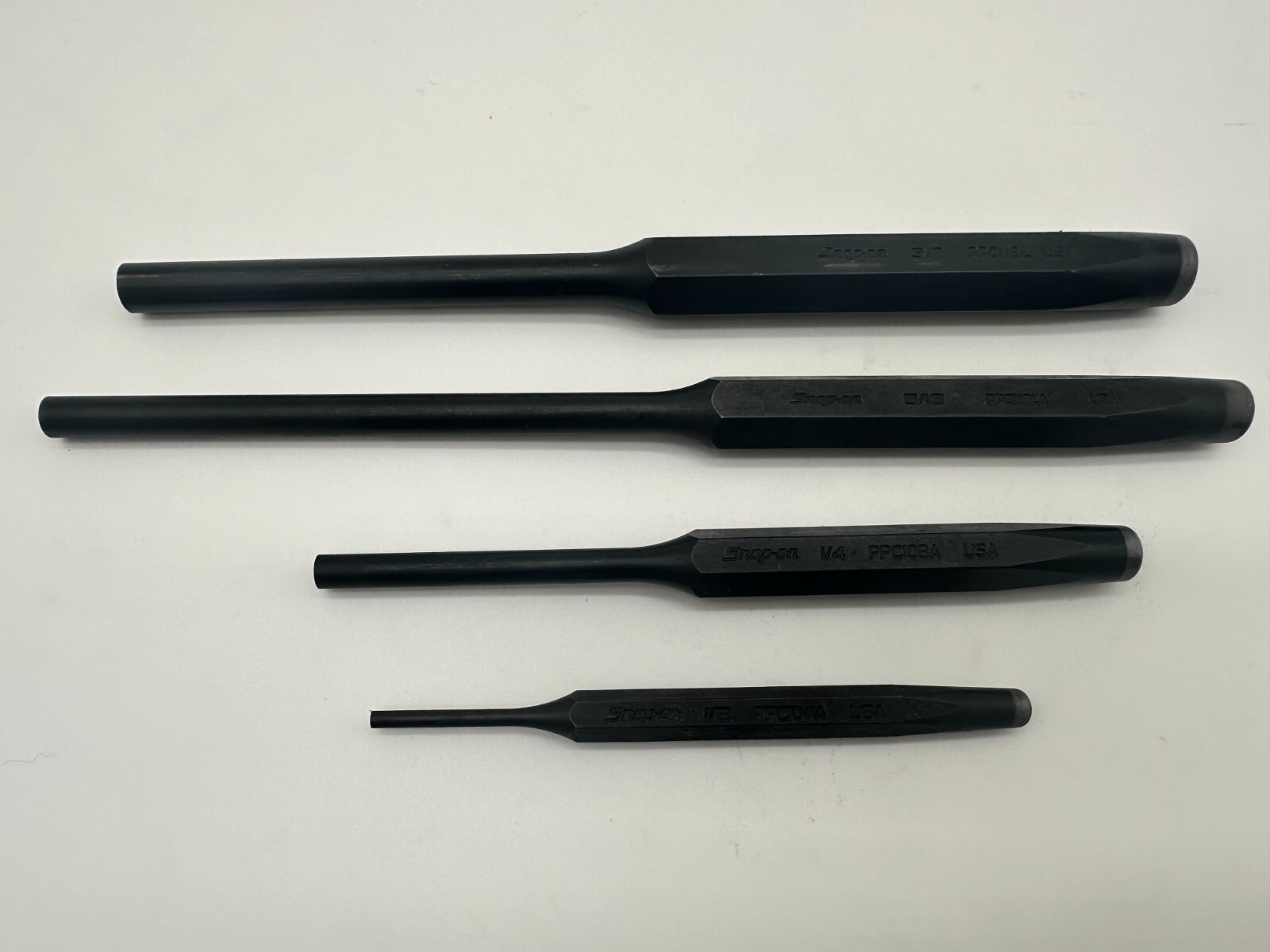 Snap-On Pin Punch Set – PPC104A PPC108A PPC110LA PPC112L – 1/8″ 1/4″ 5/16″ 3/8″