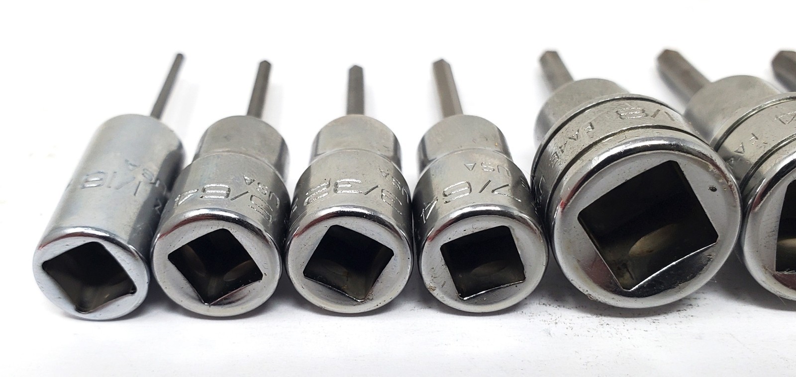 Snap-On 212EFTAY – 10pc Combo Drive SAE Hex Driver Bit Socket Set – Incomplete