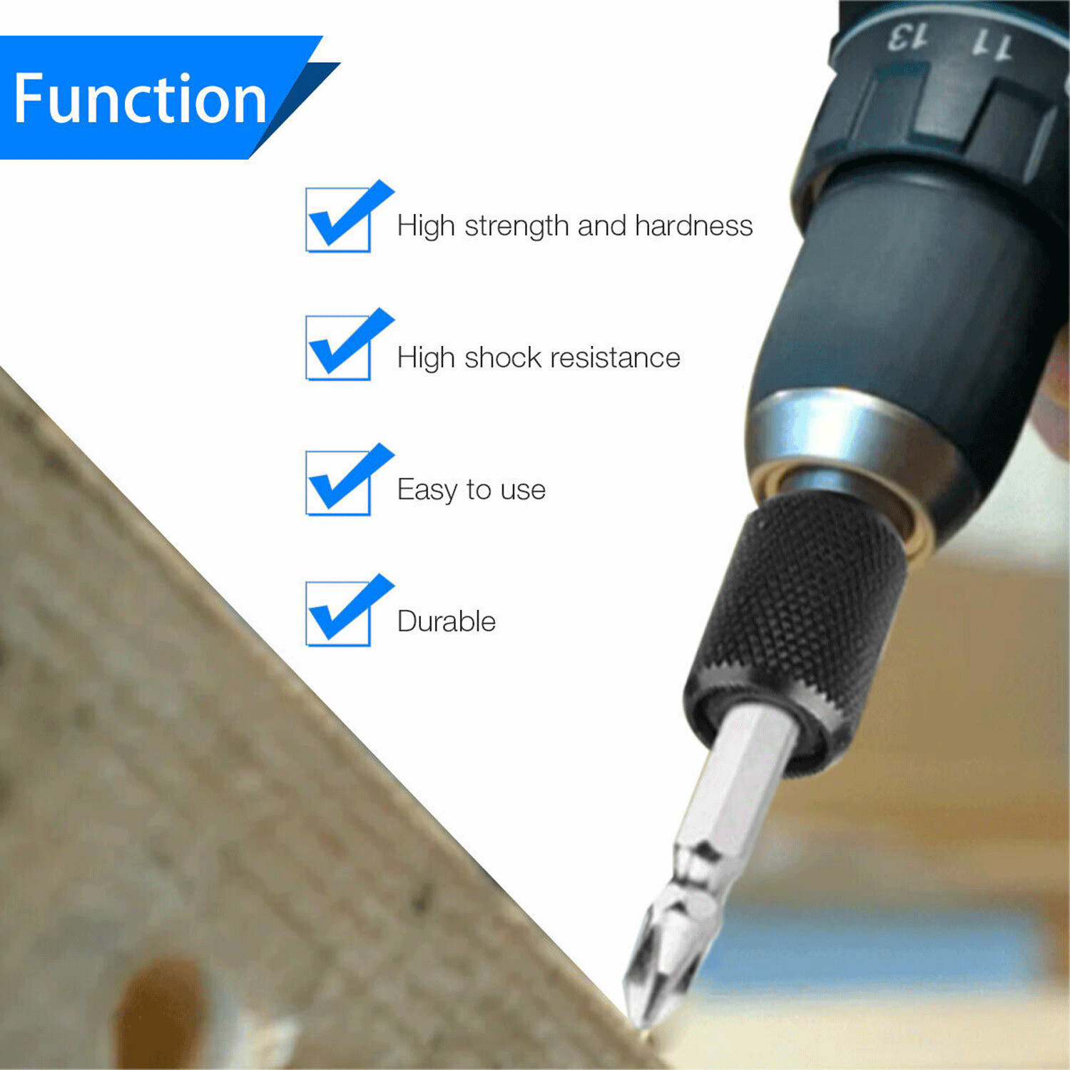 2Pcs Socket Adapter Drill Hex Shank Chuck Change Impact Driver Tool 1/2″ To 1/4″