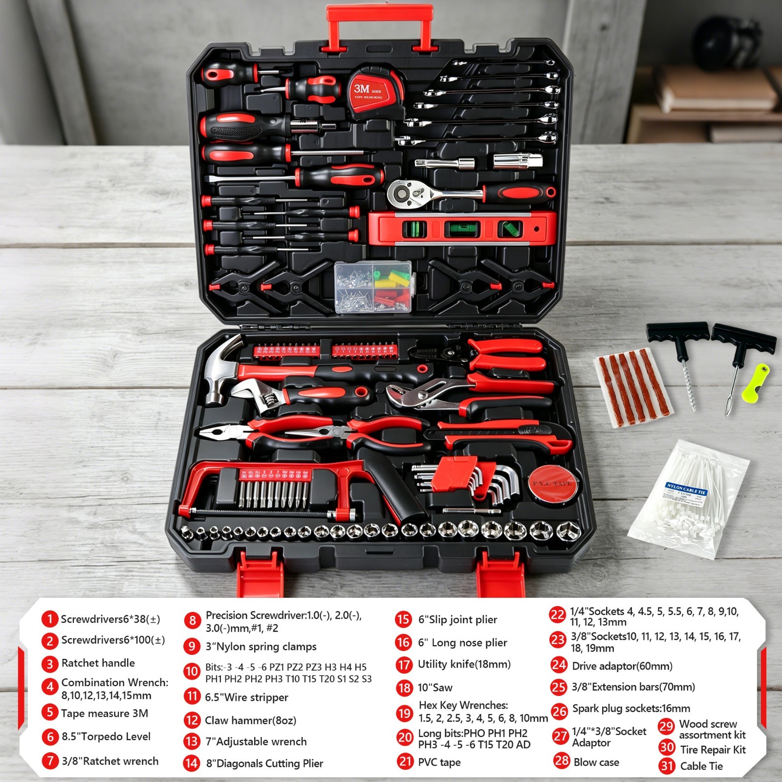 436-Piece Mechanics Tool Set Socket Wrench Auto Repair Kit with Hard Case