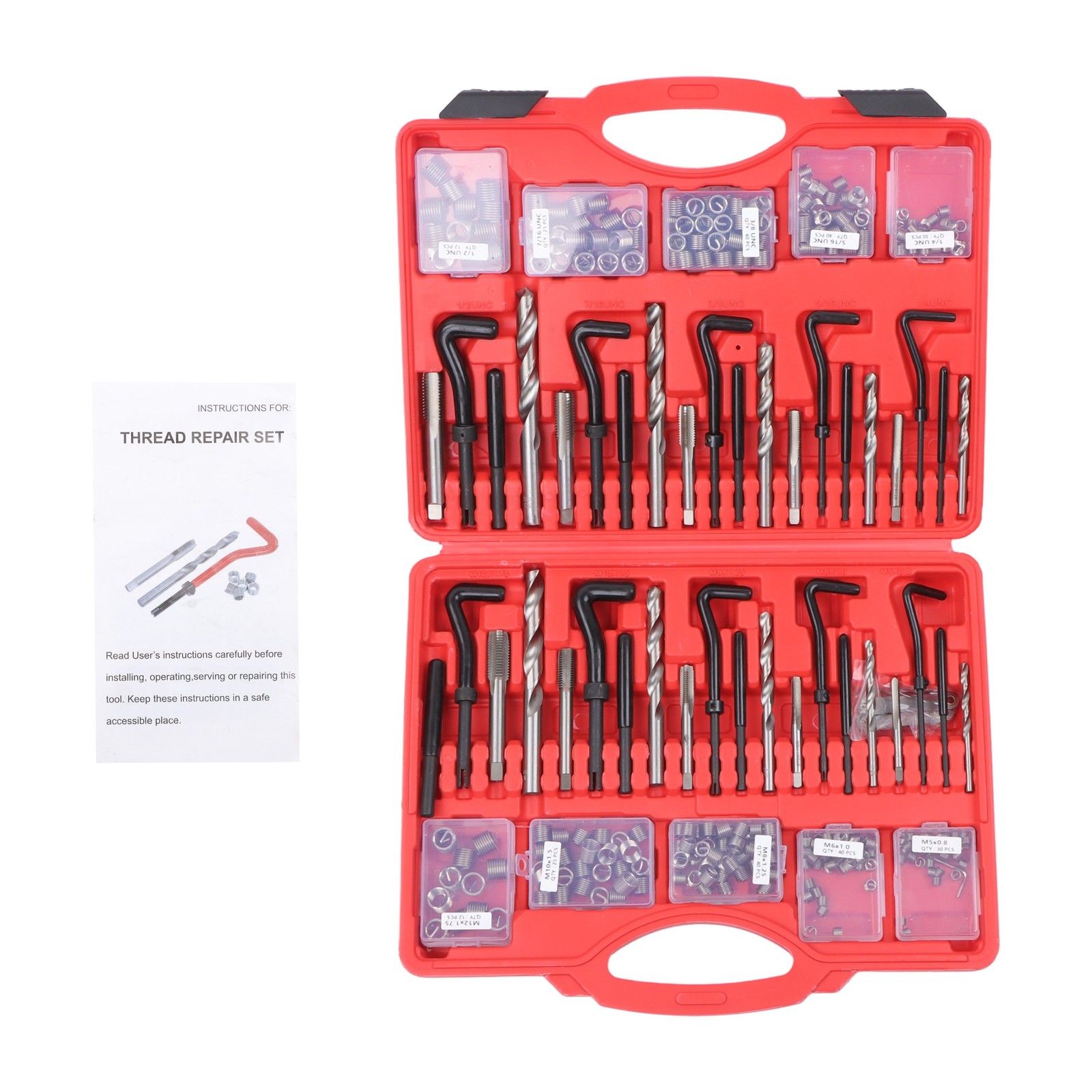 Helicoil Thread Repair Kit 338-Piece SAE and Metric Rethreading Tool Kit M5 M6