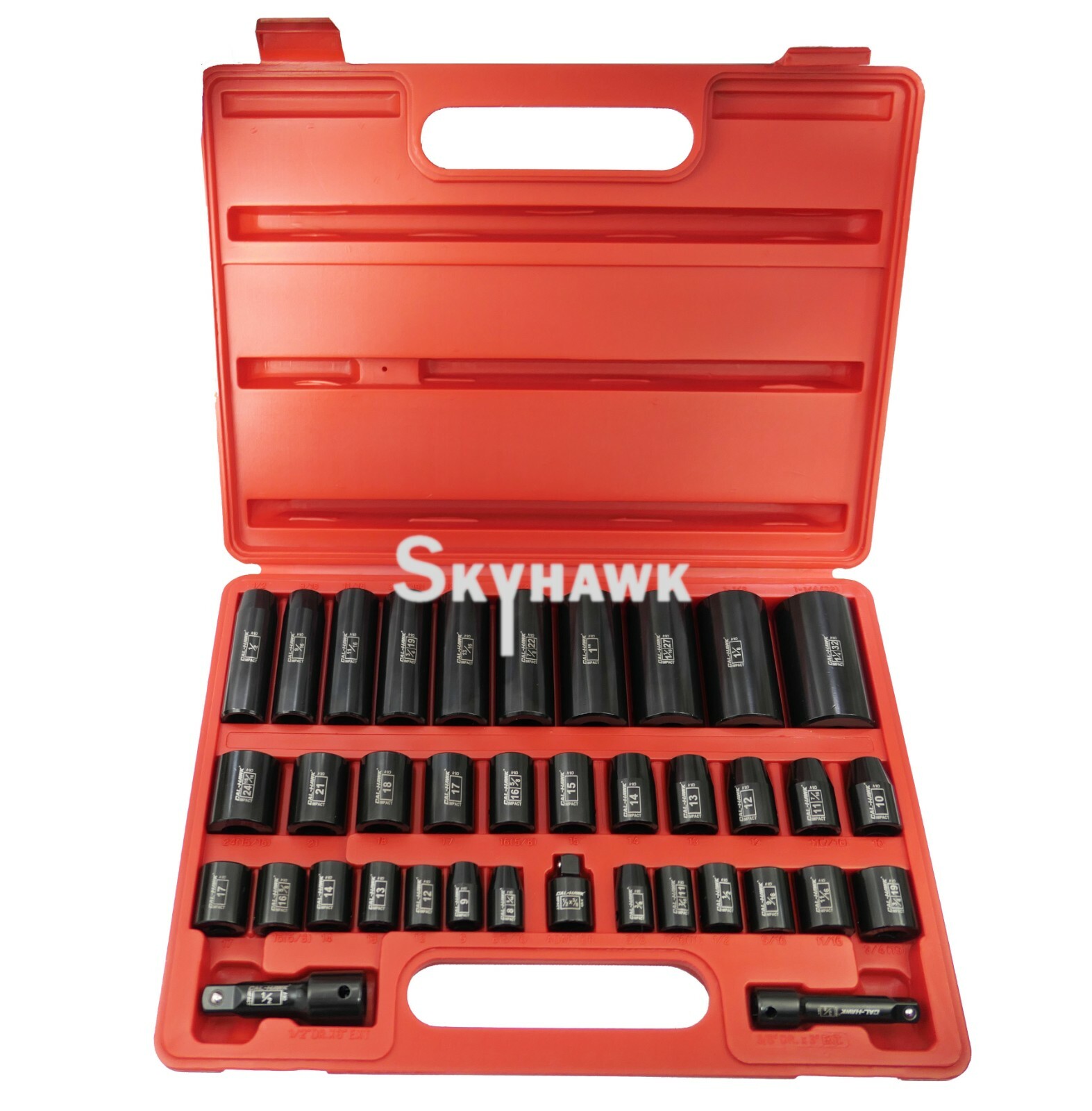 38pc 3/8″ & 1/2″ Dr SAE & Metric Deep & Shallow Impact Socket Adaptor Reducer