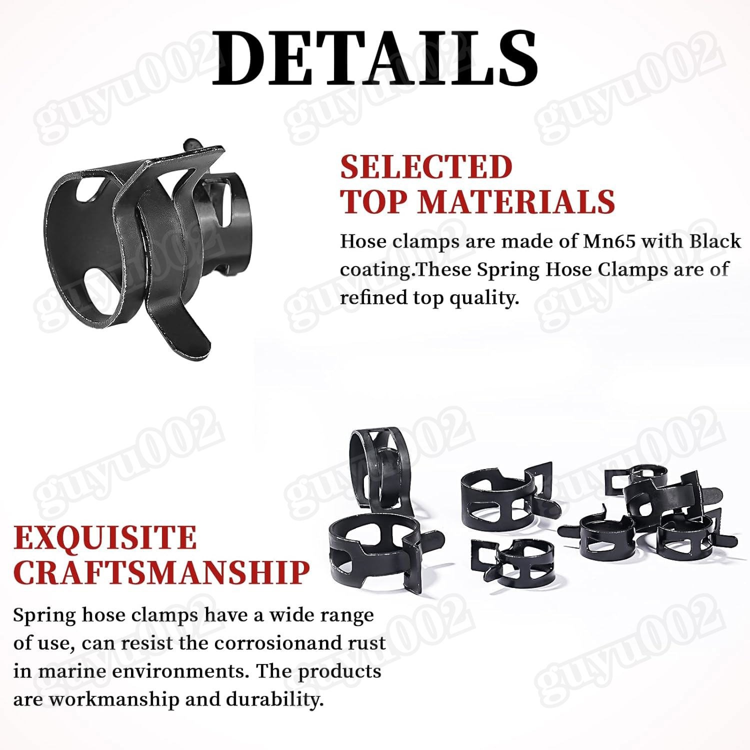 100Pcs Spring Hose Clamps Kit With Hose Clamp Pliers Fuel Hose Clamp 10mm-21mm