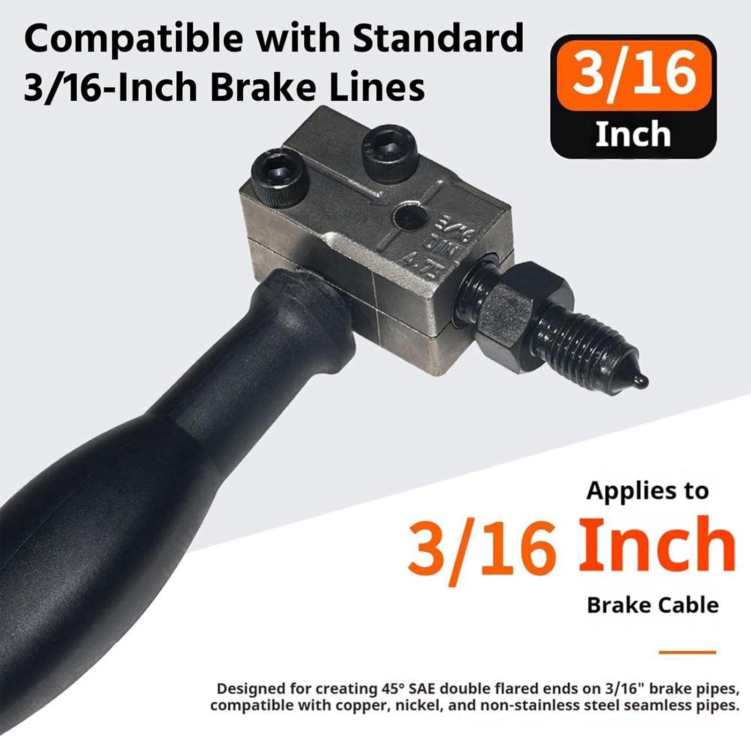 3/16″ Car Brake Line Double Flaring Kit 45° Handheld Pipe Flares Tool w/ Storage