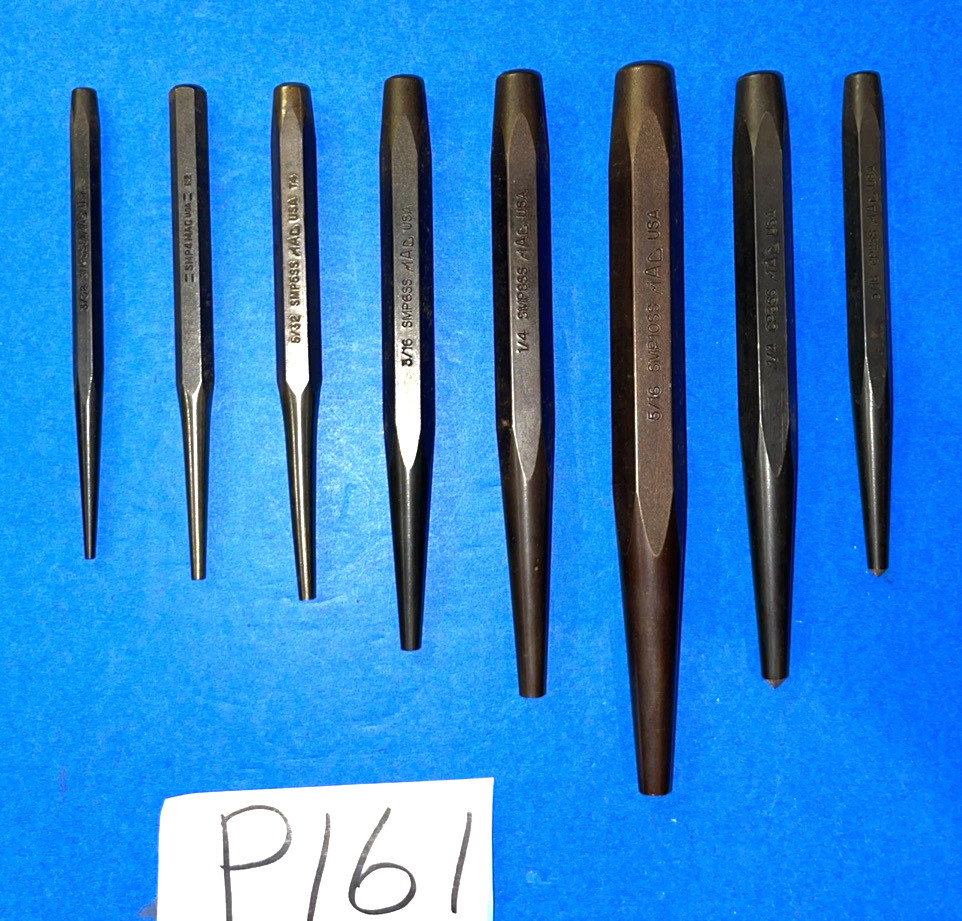 MAC TOOLS NEW 8 PIECE TOTAL 6 PIECE STARTER/MACHINE PUNCH SET + 2 CENTER PUNCHES