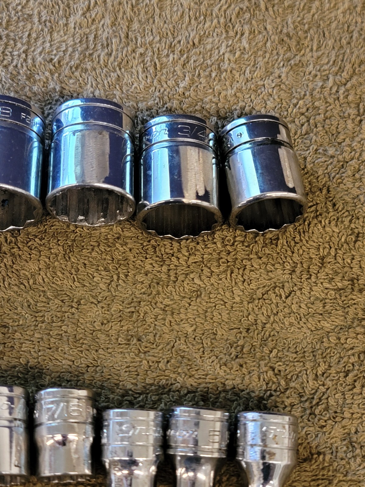 12 Snap-on F301 281 Socket Set 3/8″ Drive Sae 15/16 7/8 13/16 3/4 5/8 1/2 1/4″